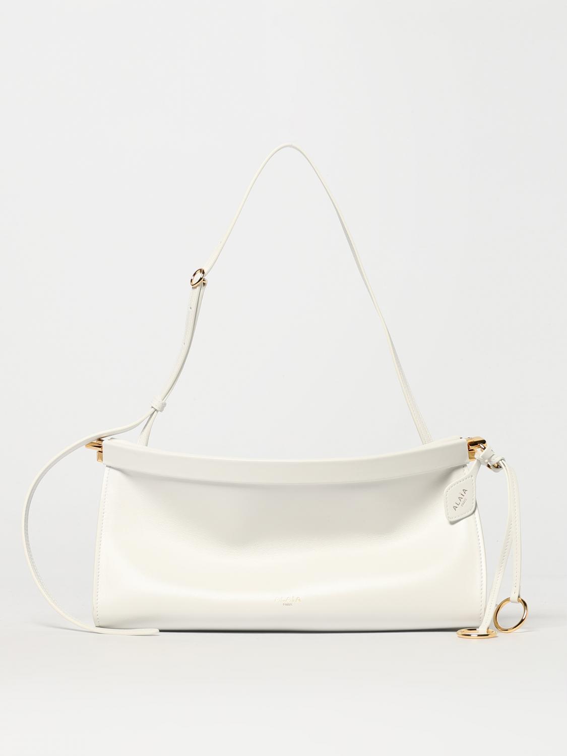 ALAÏA BORSA A SPALLA: Borsa Le Click East West AlaÏa in pelle , Bianco - Img 1