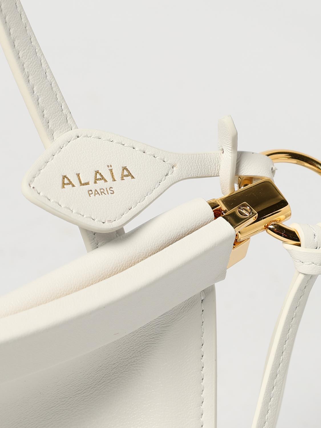 ALAÏA BORSA A SPALLA: Borsa Le Click East West AlaÏa in pelle , Bianco - Img 4