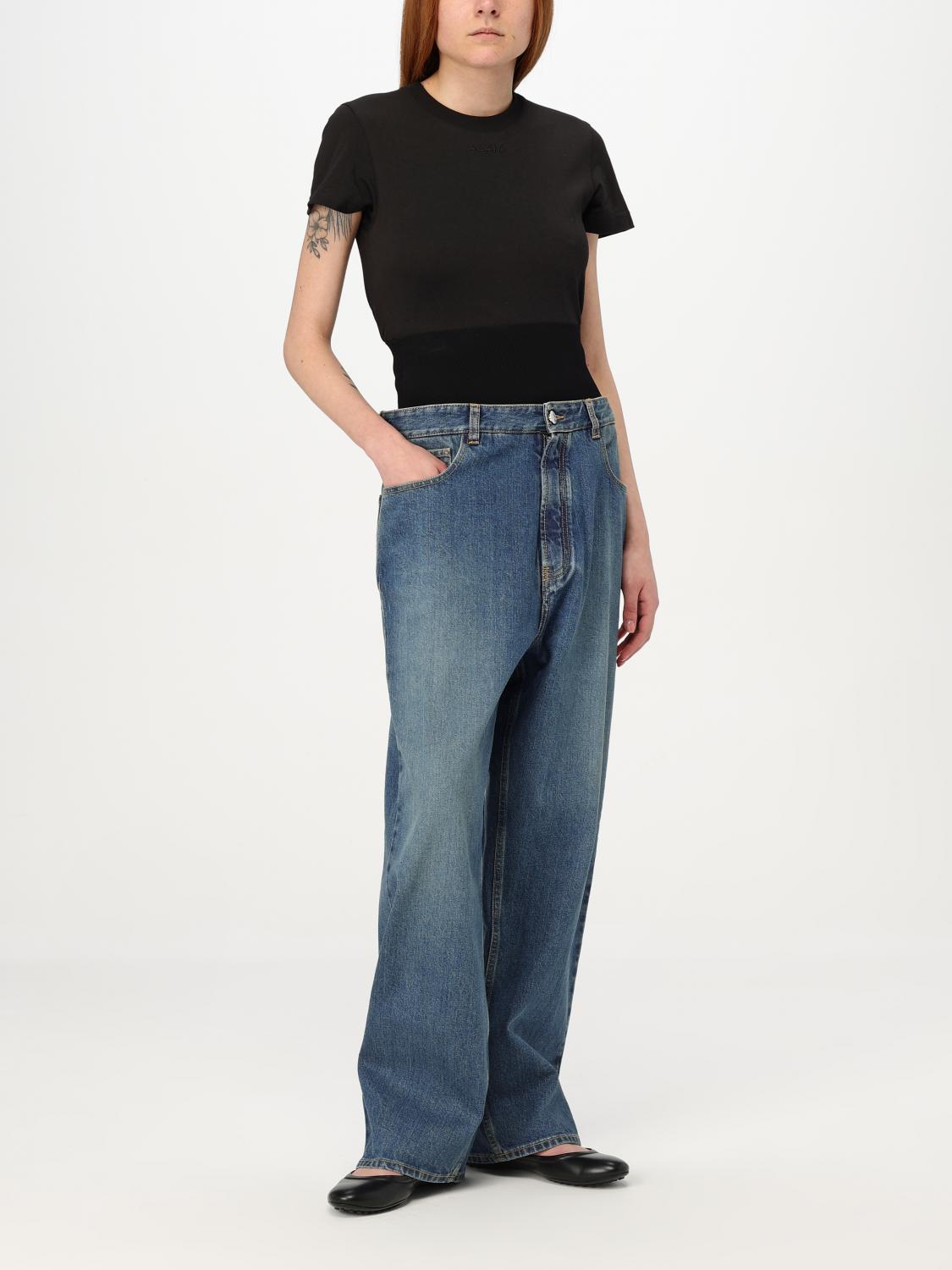 ALAÏA CAMISETA: Camiseta básica de algodón elástico AlaÏa, Negro - Img 2