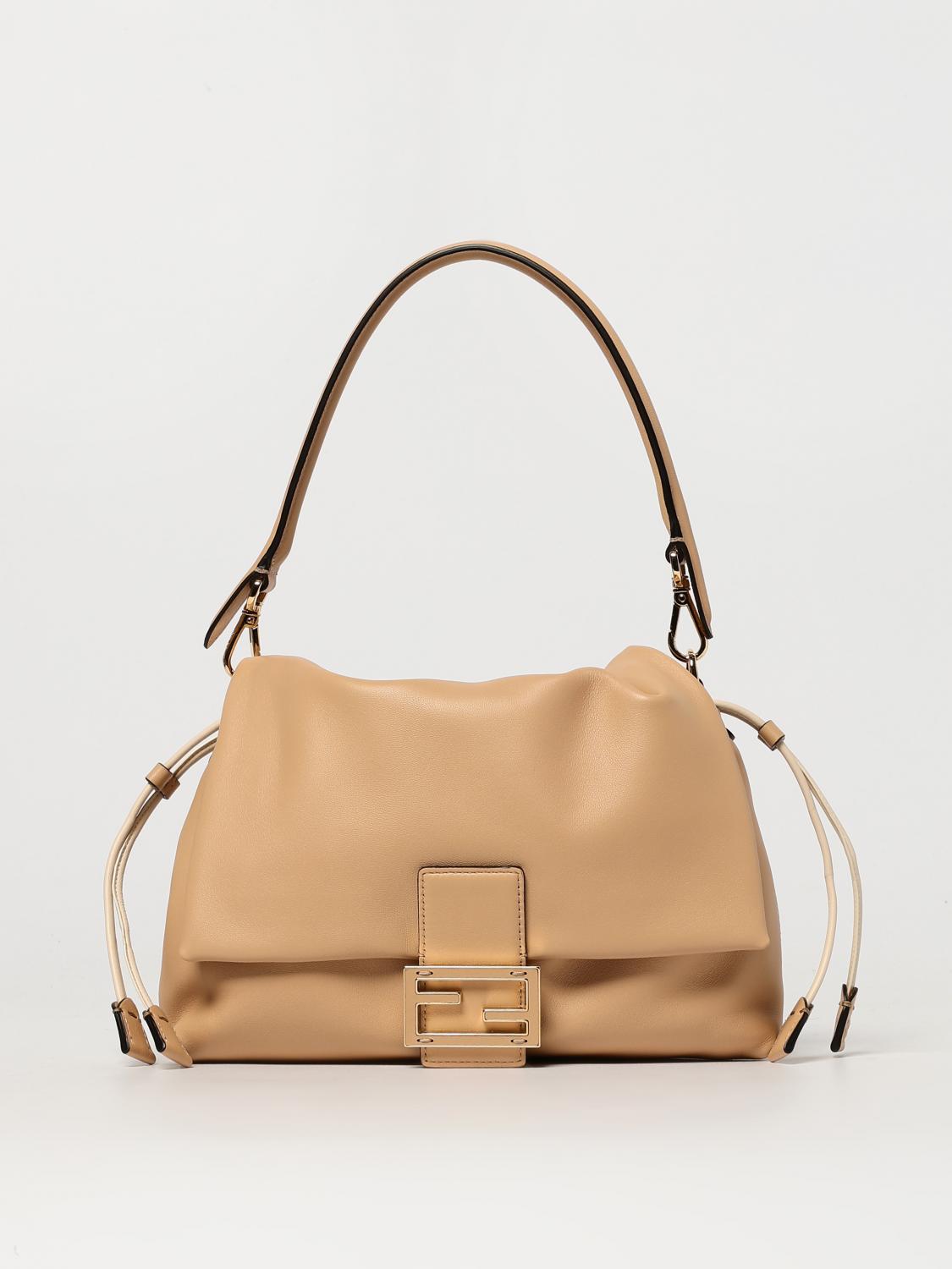 FENDI BORSA A SPALLA: Borsa Mamma Baguette Medium Fendi in pelle , Rosa - Img 1