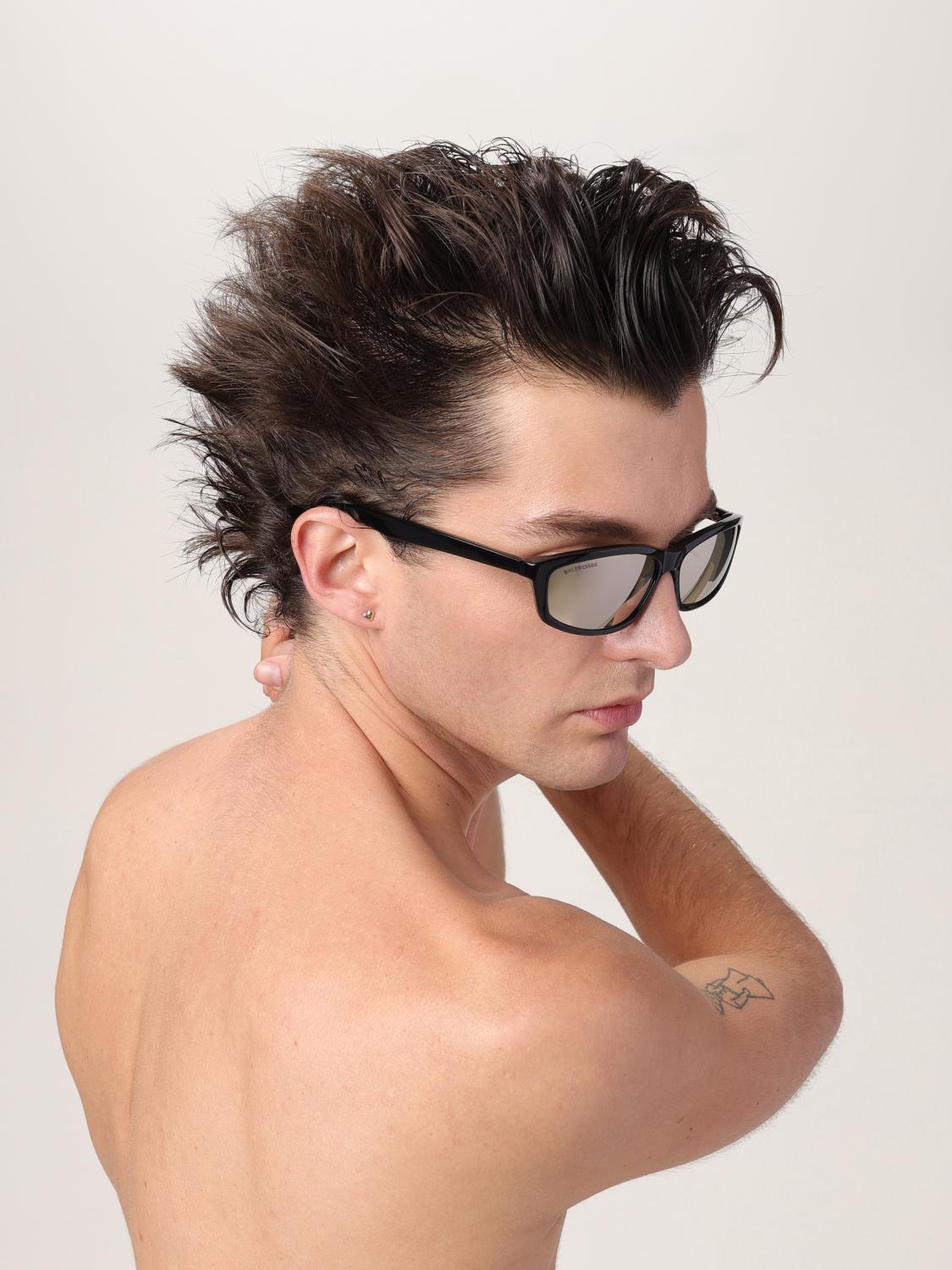 BALENCIAGA SONNENBRILLE: Sonnenbrille aus Acetat Balenciaga, Schwarz - Img 3