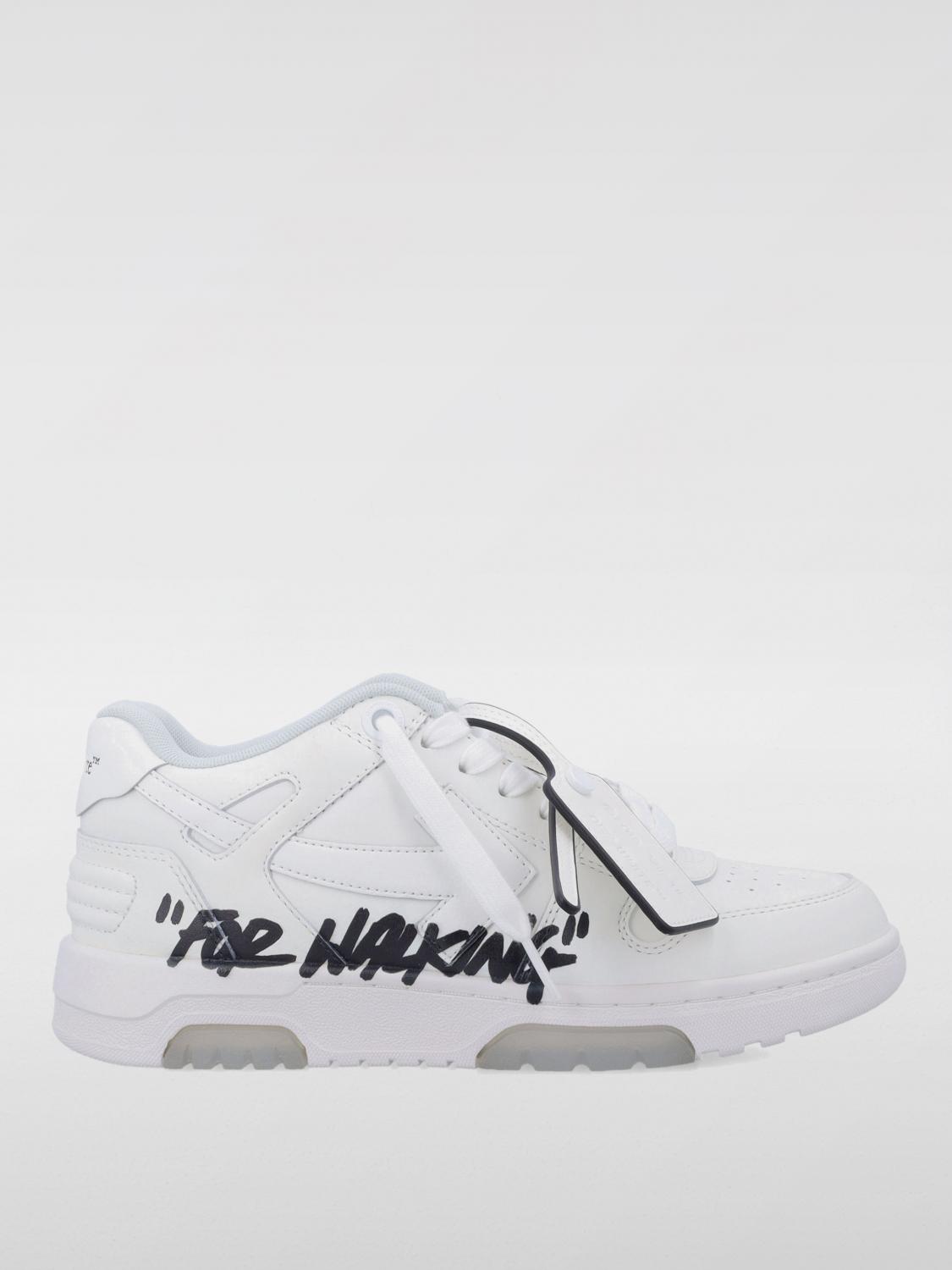 OFF-WHITE SNEAKERS: Sneakers Out Of Office For Walking Off-White in pelle, Bianco - Img 1