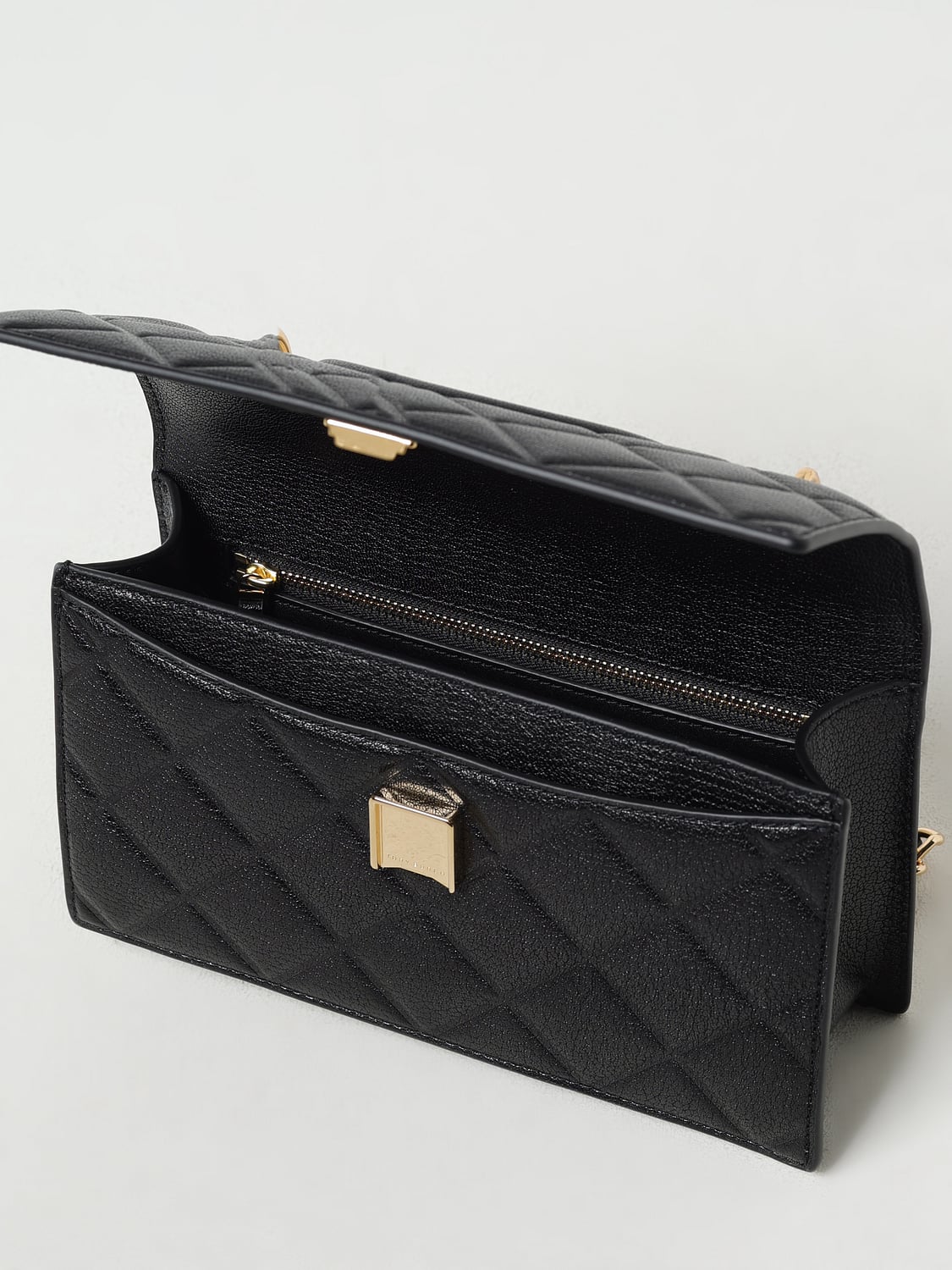 TORY BURCH BORSA MINI: Borsa Fleming Tory Burch in pelle matelassè , Nero - Img 3