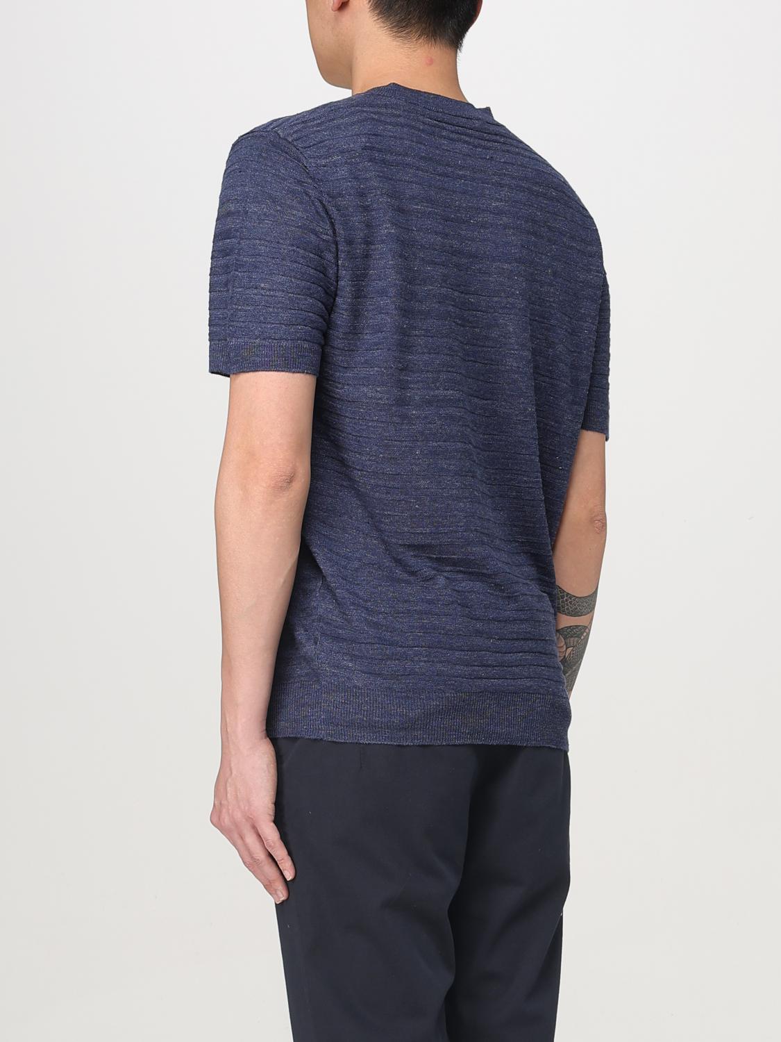 CORNELIANI T-SHIRT: Corneliani silk and linen t-shirt, Blue - Img 2