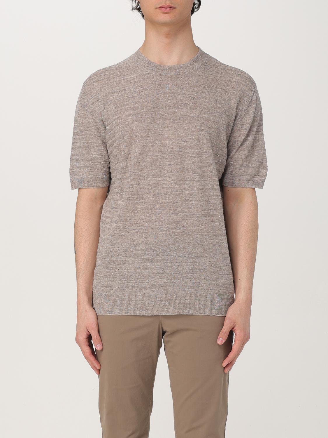 CORNELIANI T-SHIRT: Corneliani silk and linen t-shirt, Brown - Img 1