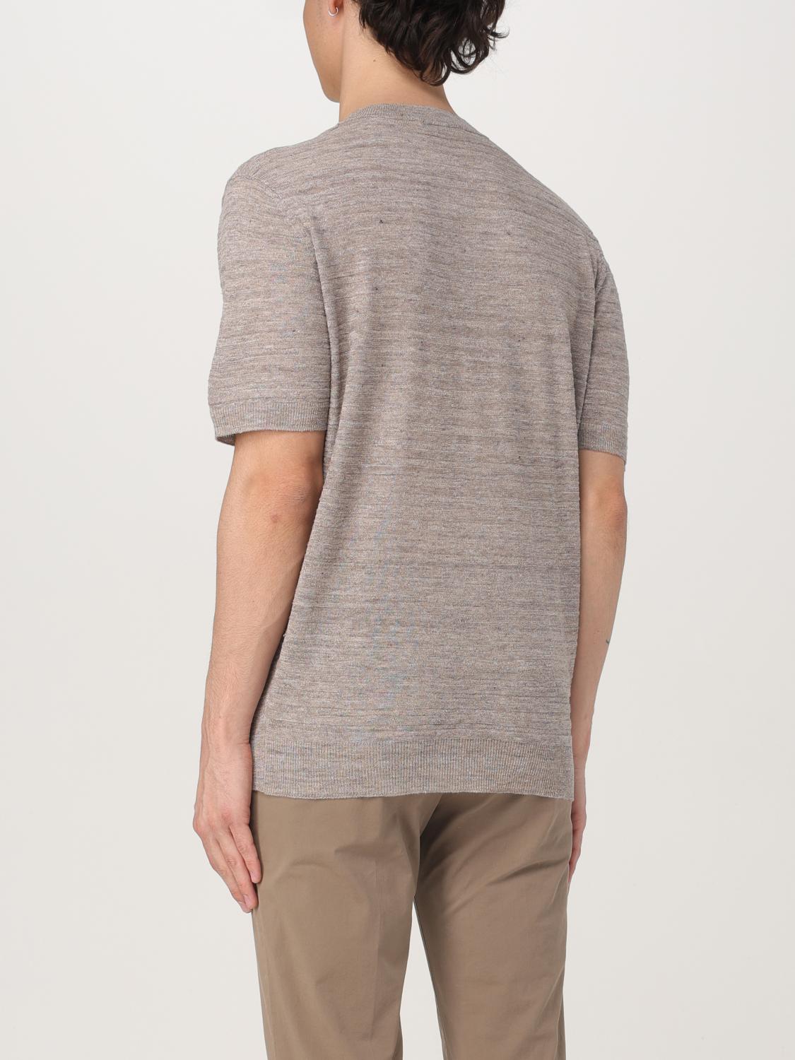 CORNELIANI T-SHIRT: Corneliani silk and linen t-shirt, Brown - Img 2