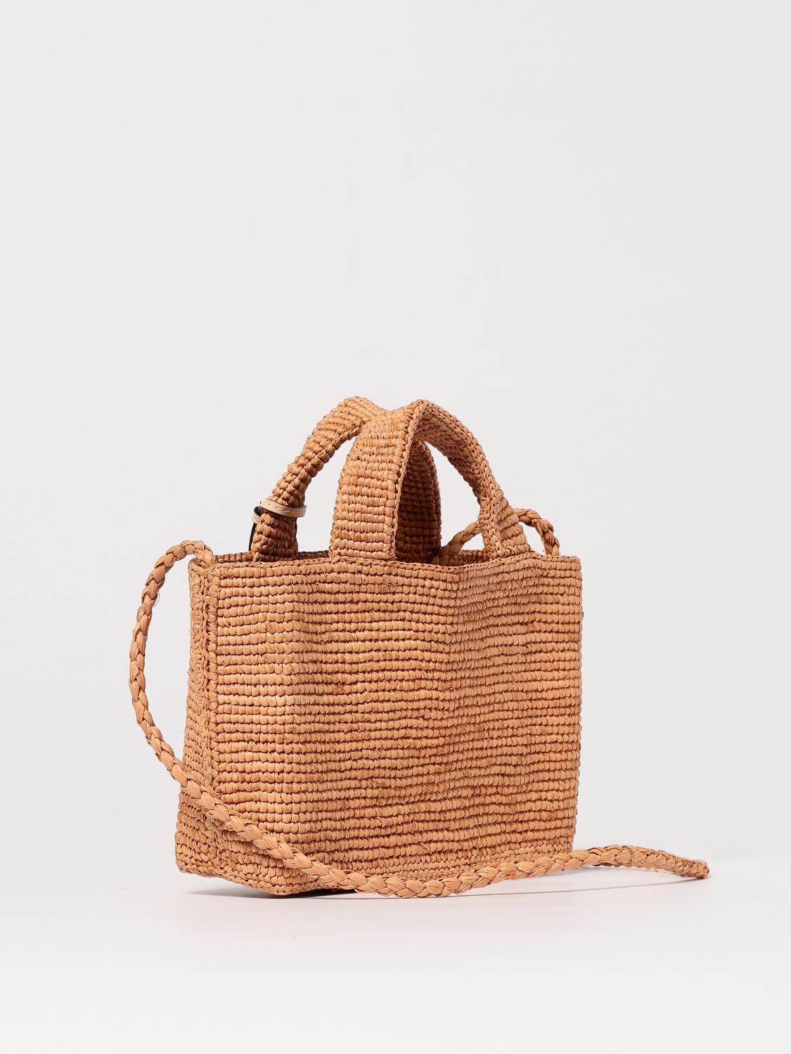 MANEBI BORSA MINI: Borsa Sunset Mini Manebi in rafia , Arancione - Img 2