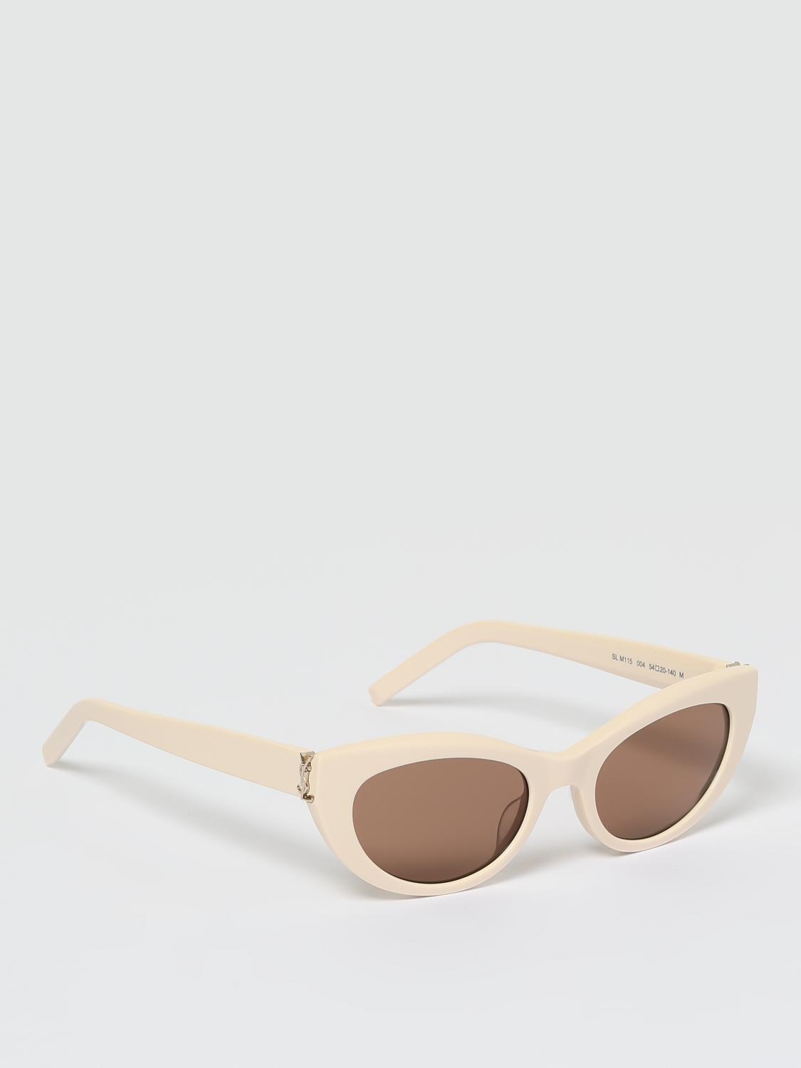 SAINT LAURENT SUNGLASSES: SLM115 Cat-Eye Sunglasses Saint Laurent, Yellow Cream - Img 1