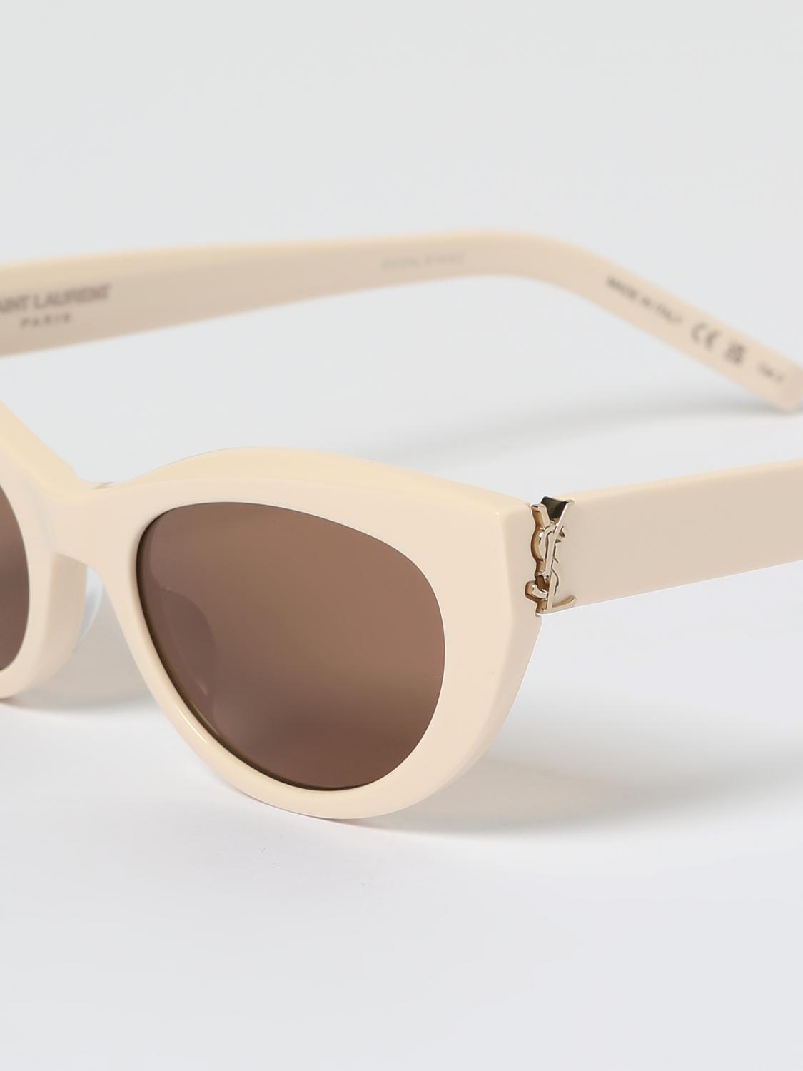SAINT LAURENT SUNGLASSES: SLM115 Cat-Eye Sunglasses Saint Laurent, Yellow Cream - Img 5
