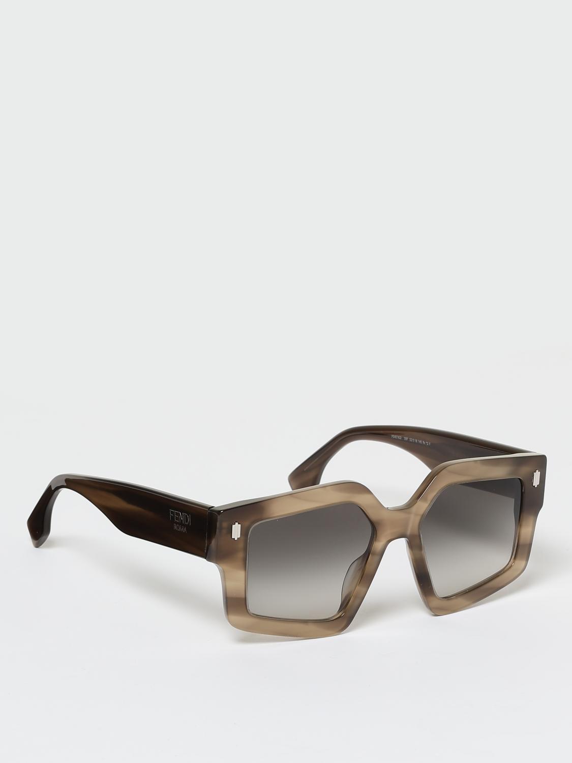 FENDI OCCHIALI DA SOLE: Occhiali da sole in acetato Fendi, Marrone - Img 1