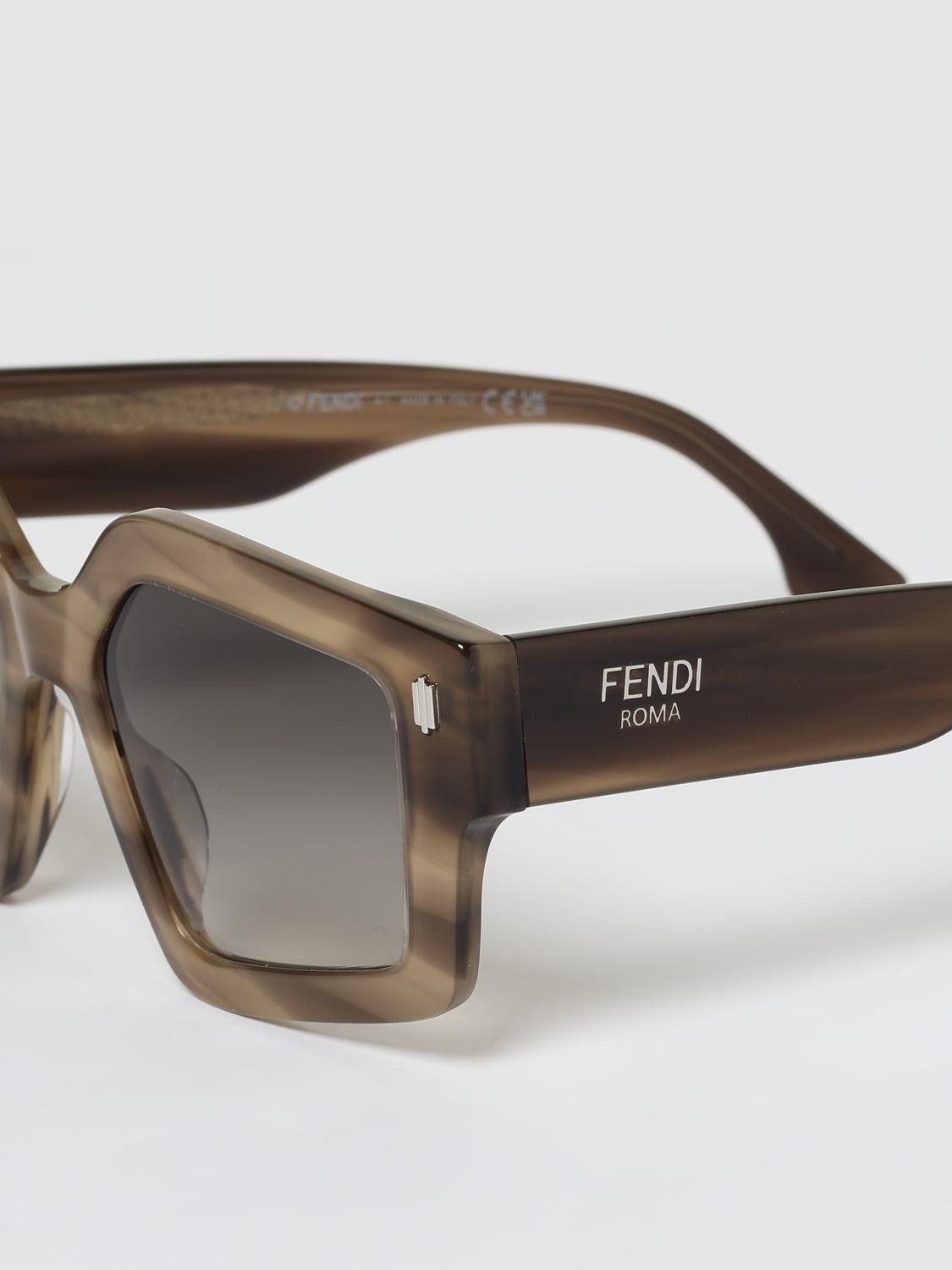 FENDI OCCHIALI DA SOLE: Occhiali da sole in acetato Fendi, Marrone - Img 5