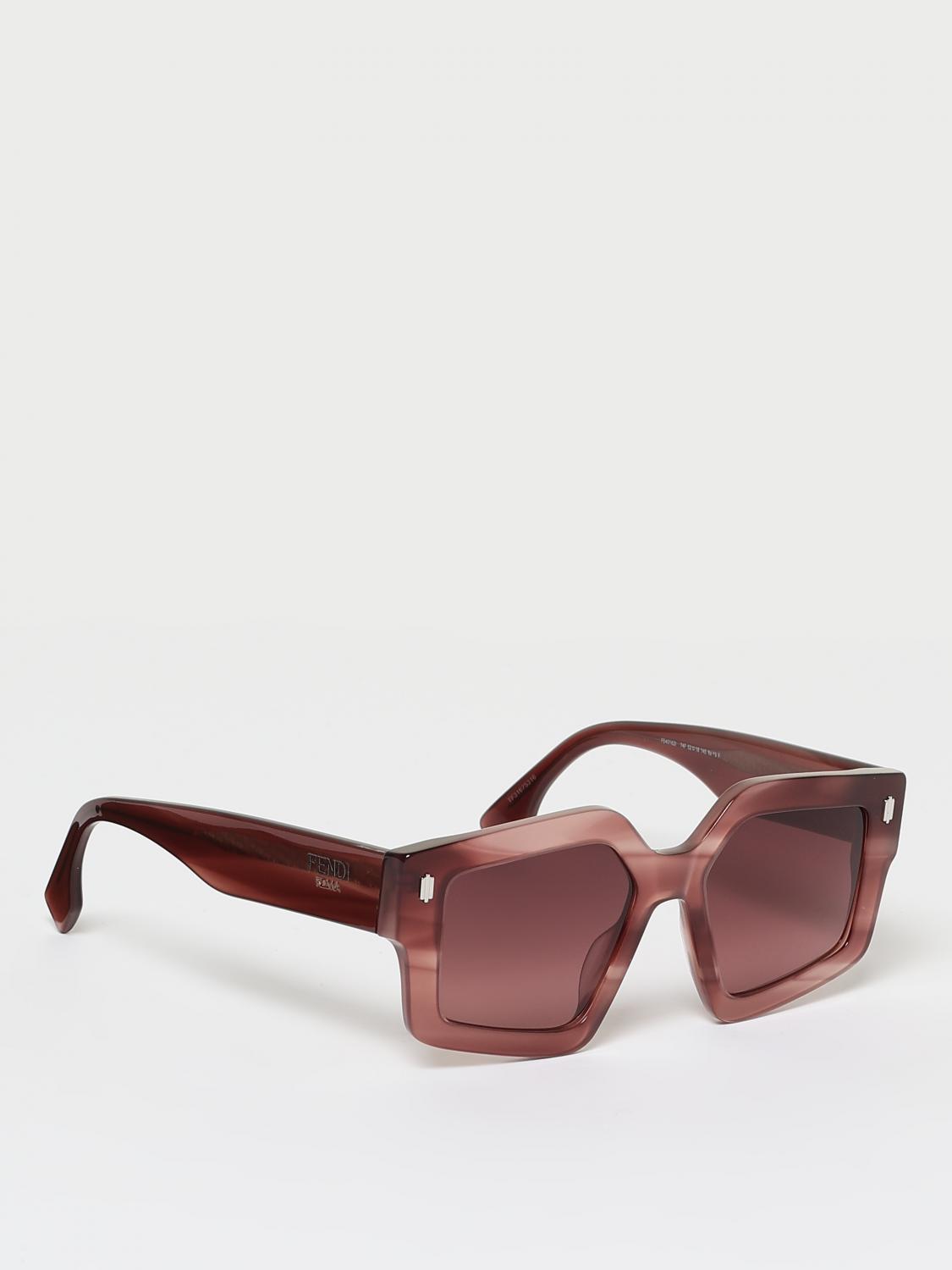 FENDI OCCHIALI DA SOLE: Occhiali da sole in acetato Fendi, Bordeaux - Img 1