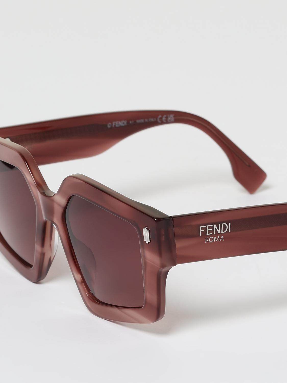 FENDI OCCHIALI DA SOLE: Occhiali da sole in acetato Fendi, Bordeaux - Img 5