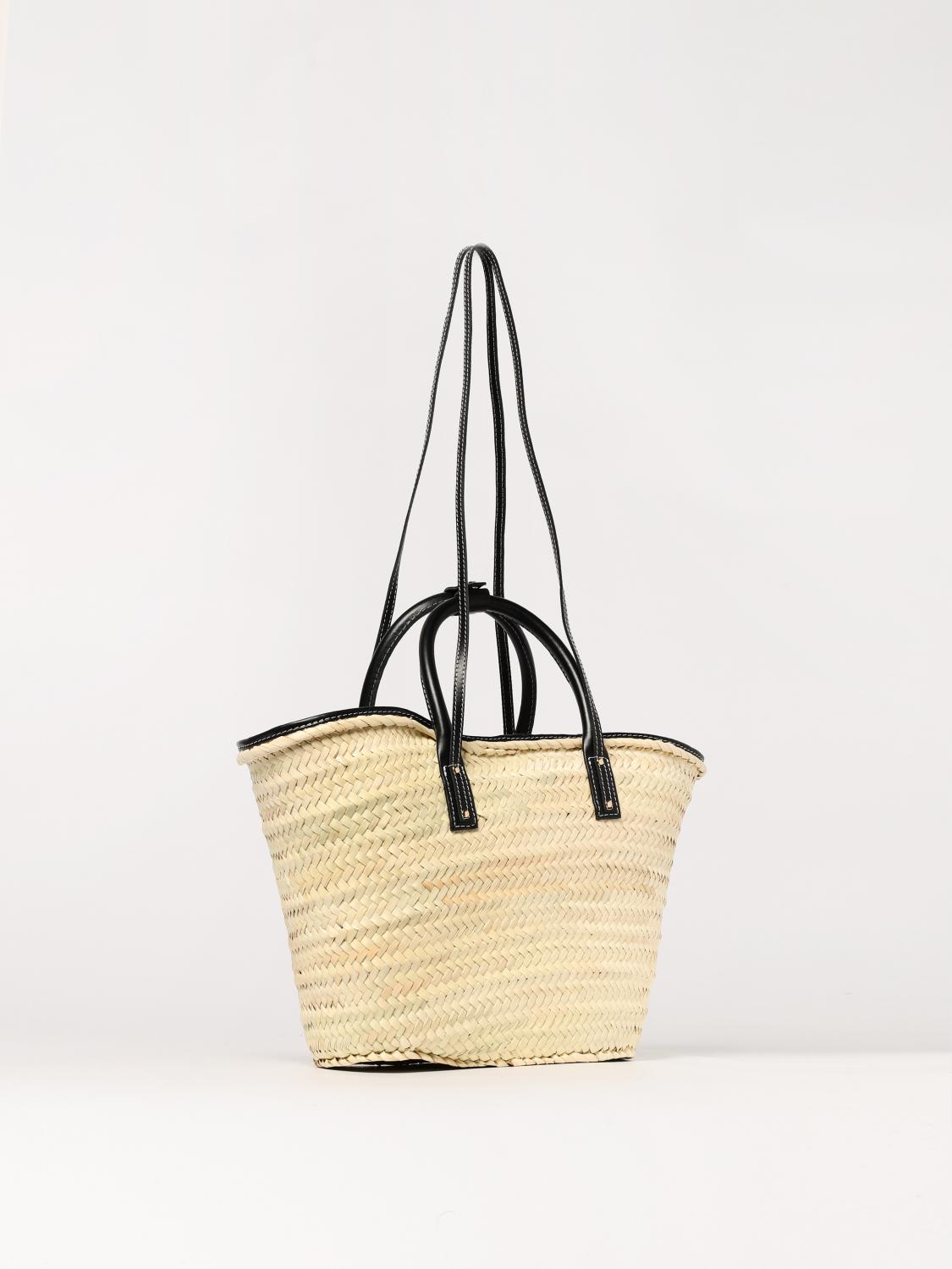 JACQUEMUS BORSA A MANO: Borsa Jacquemus in rafia intrecciata e pelle , Nero - Img 3