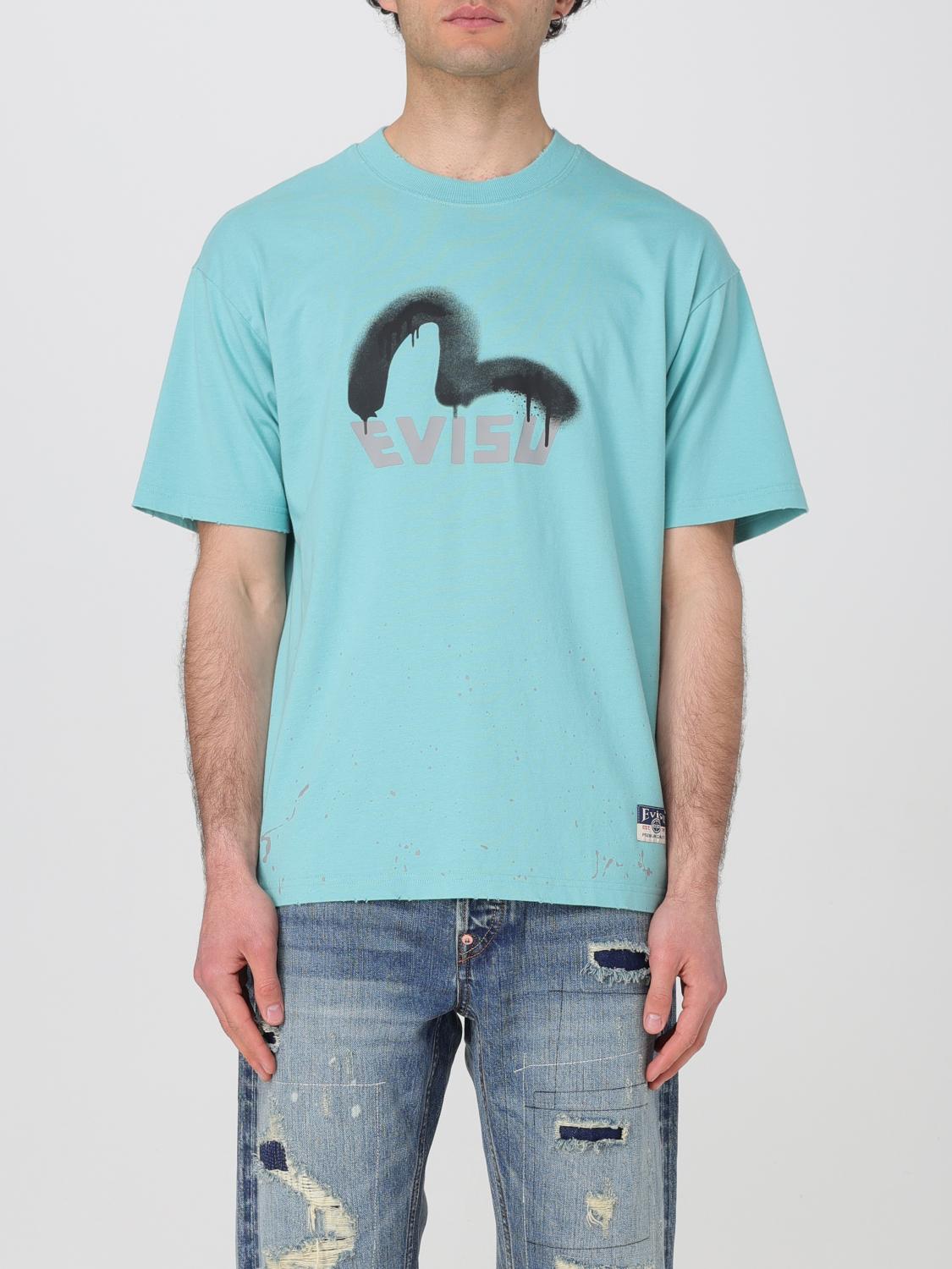 EVISU T-SHIRT: T-shirt in cotone con stampa logo Evisu, Verde - Img 1
