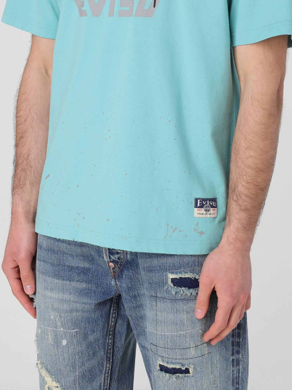 EVISU T-SHIRT: T-shirt in cotone con stampa logo Evisu, Verde - Img 3