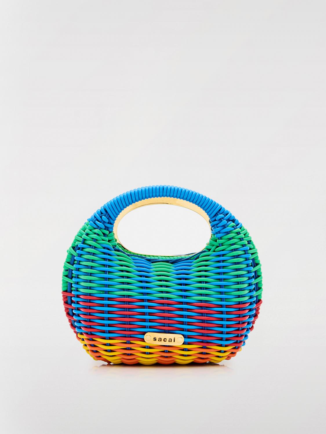 SACAI BORSA MINI: Borsa Sacai in pvc multicolor intrecciato , Fantasia - Img 1