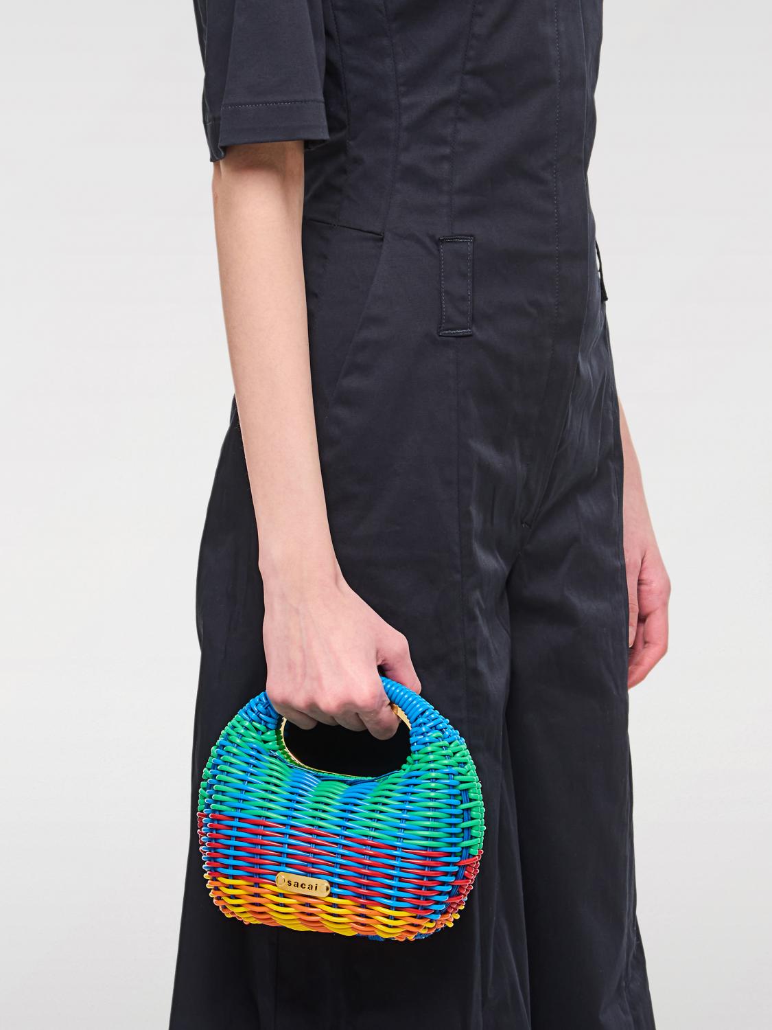 SACAI BORSA MINI: Borsa Sacai in pvc multicolor intrecciato , Fantasia - Img 2