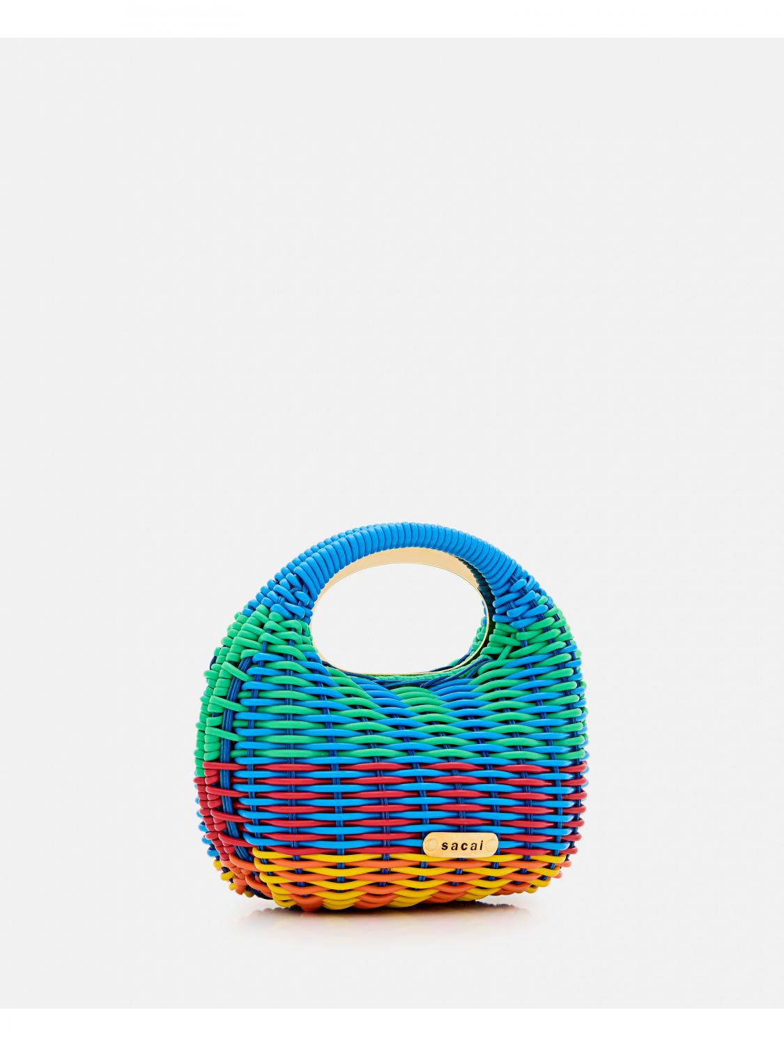 SACAI BORSA MINI: Borsa Sacai in pvc multicolor intrecciato , Fantasia - Img 6