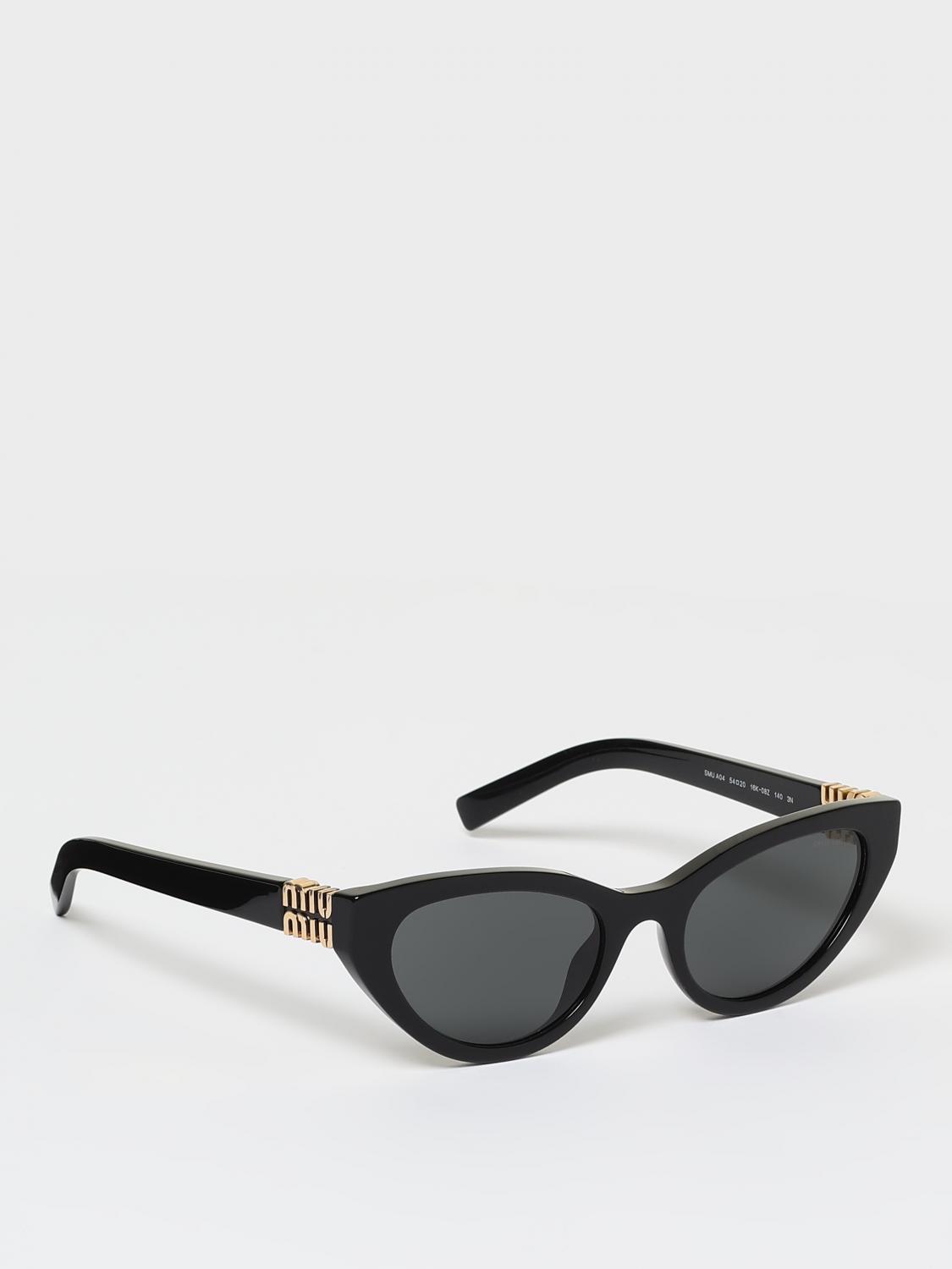 MIU MIU OCCHIALI DA SOLE: Occhiali da sole in acetato Miu Miu, Nero - Img 1