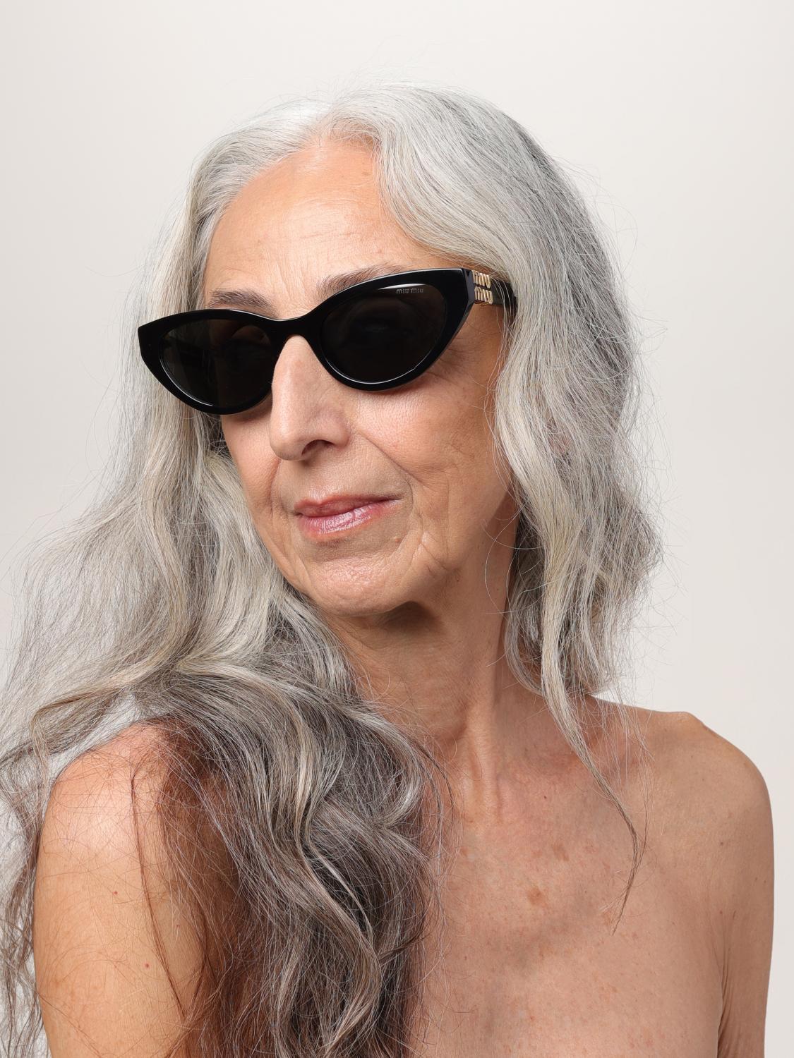 MIU MIU OCCHIALI DA SOLE: Occhiali da sole in acetato Miu Miu, Nero - Img 2