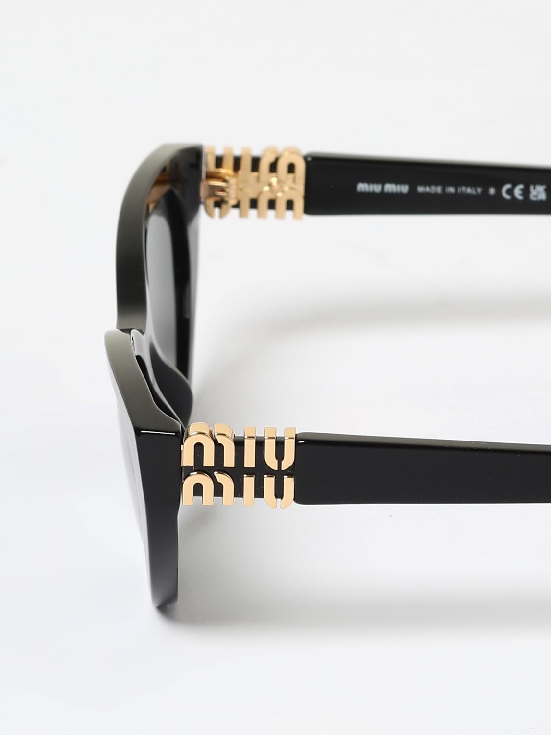 MIU MIU OCCHIALI DA SOLE: Occhiali da sole in acetato Miu Miu, Nero - Img 5