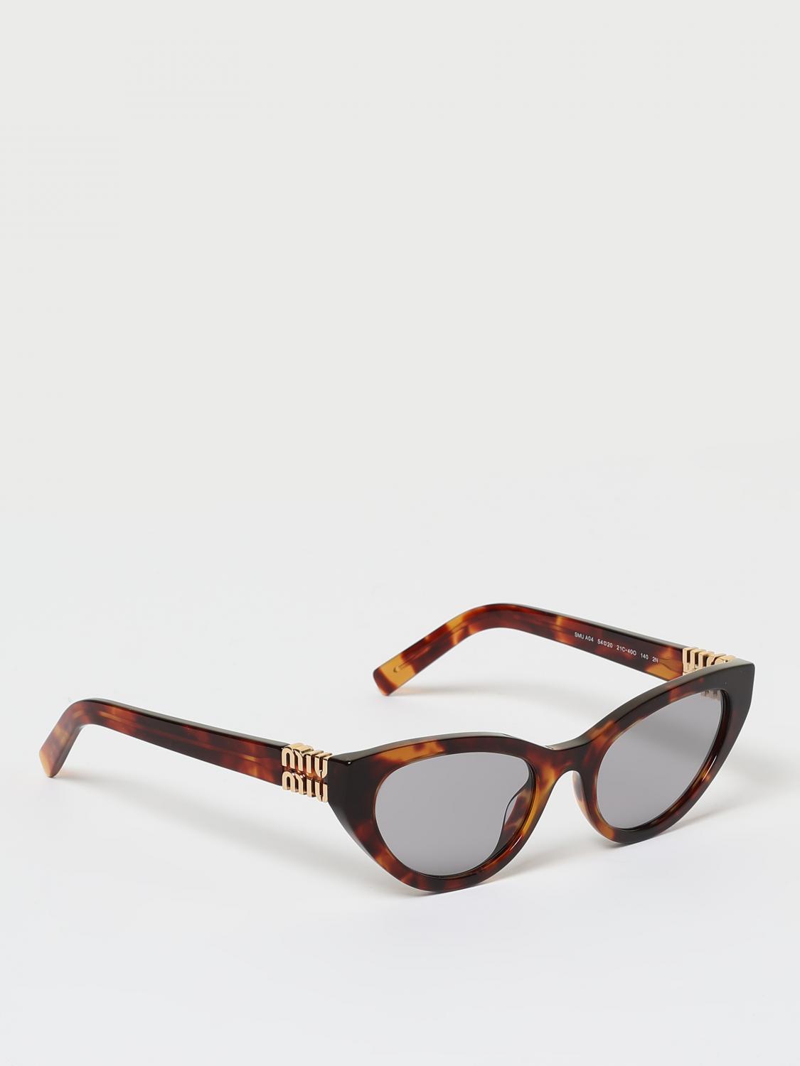 MIU MIU OCCHIALI DA SOLE: Occhiali da sole in acetato Miu Miu, Cacao - Img 1