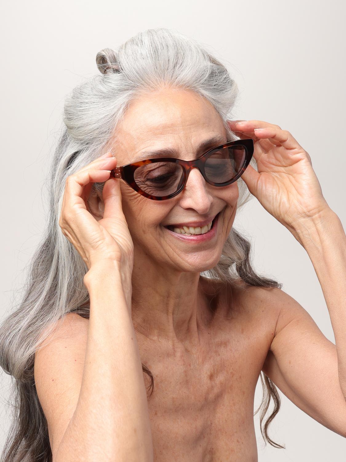 MIU MIU OCCHIALI DA SOLE: Occhiali da sole in acetato Miu Miu, Cacao - Img 2