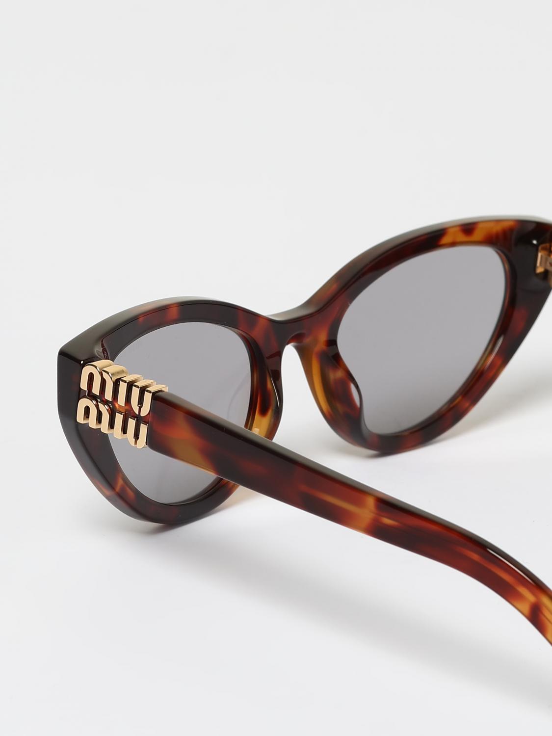 MIU MIU OCCHIALI DA SOLE: Occhiali da sole in acetato Miu Miu, Cacao - Img 5