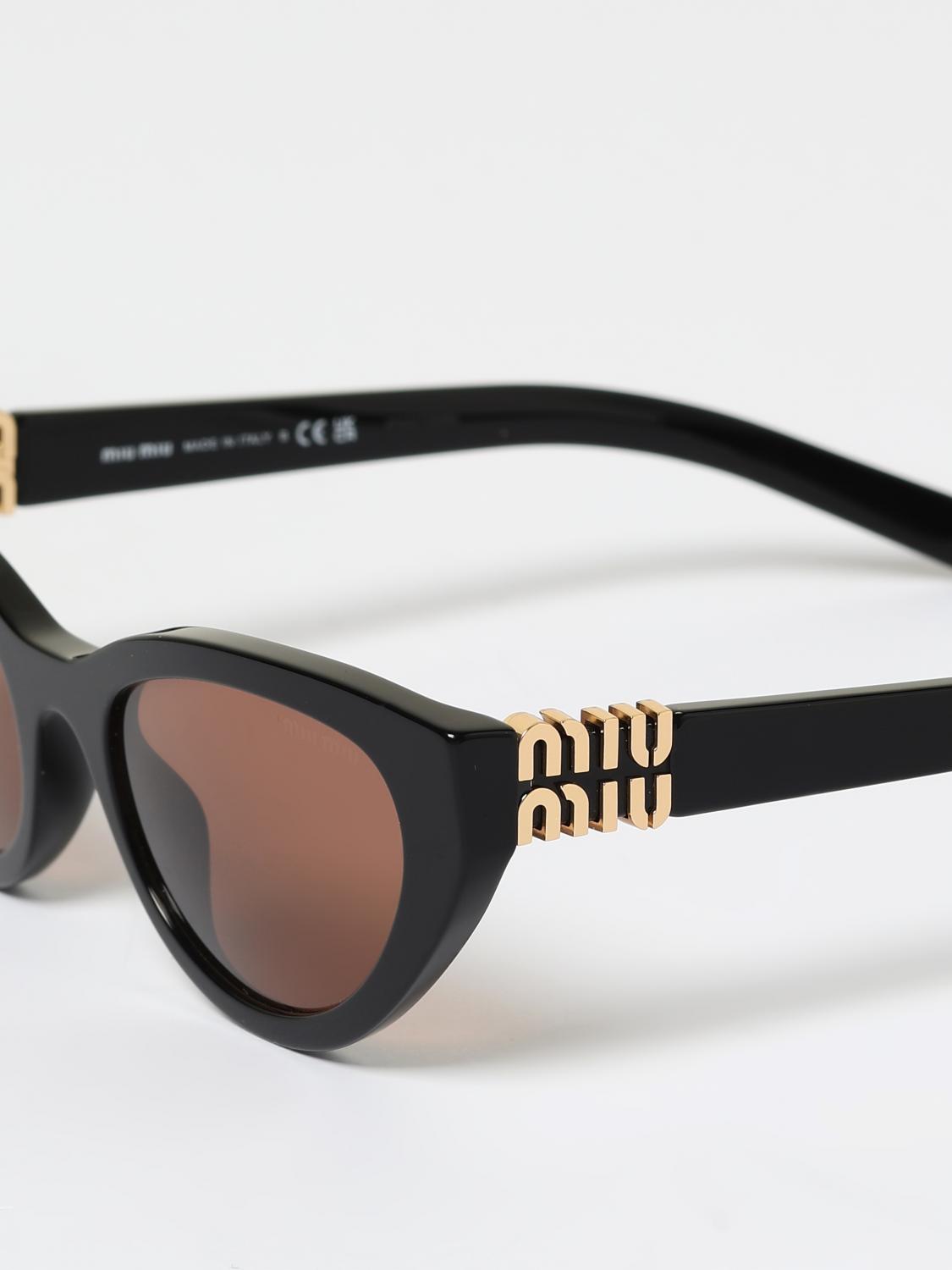 MIU MIU OCCHIALI DA SOLE: Occhiali da sole in acetato Miu Miu, Nero 1 - Img 5