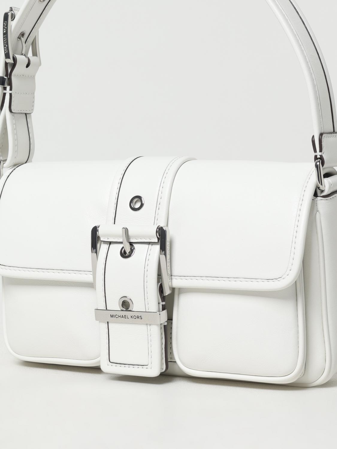 MICHAEL KORS BORSA A SPALLA: Borsa Colby Michael Kors in pelle , Bianco - Img 3