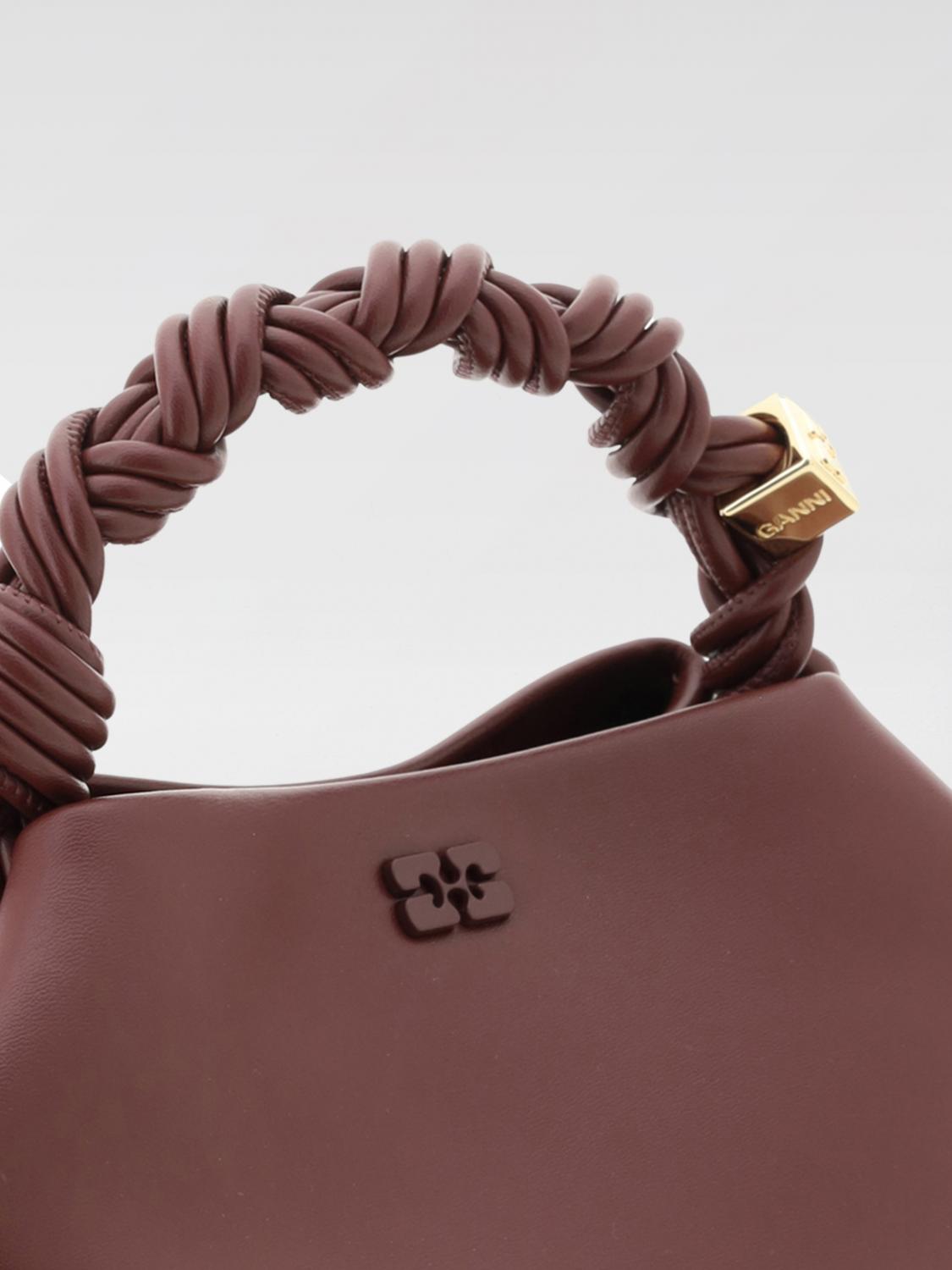 GANNI BORSA MINI: Borsa Bou Ganni in pelle riciclata , Bordeaux - Img 3