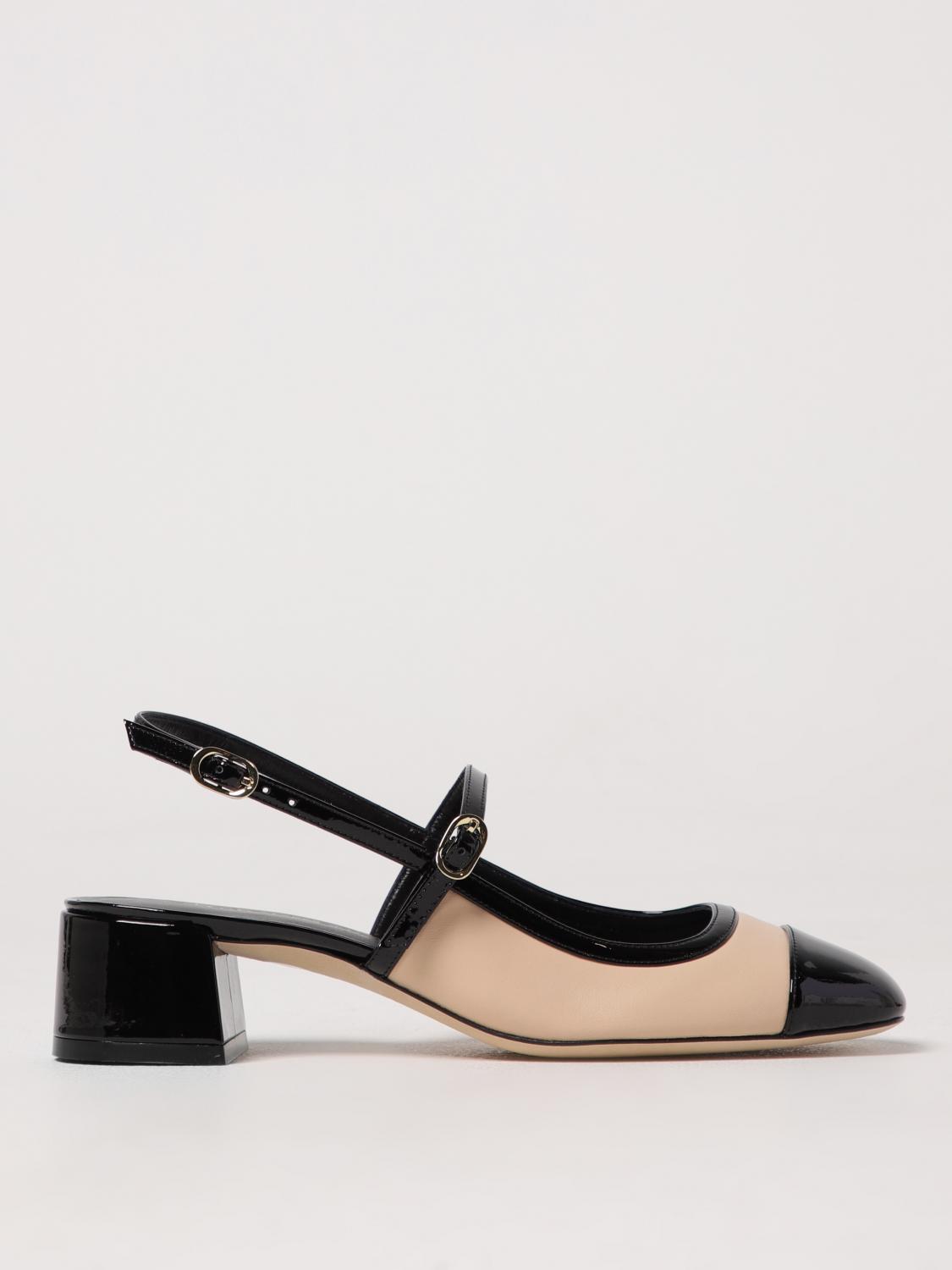 STUART WEITZMAN PUMPS: Slingbacks aus Leder und Lackleder Stuart Weitzman, Schwarz - Img 1