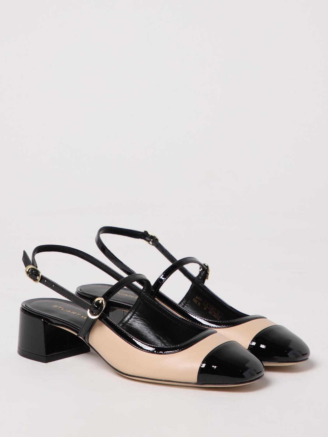 STUART WEITZMAN PUMPS: Slingbacks aus Leder und Lackleder Stuart Weitzman, Schwarz - Img 2