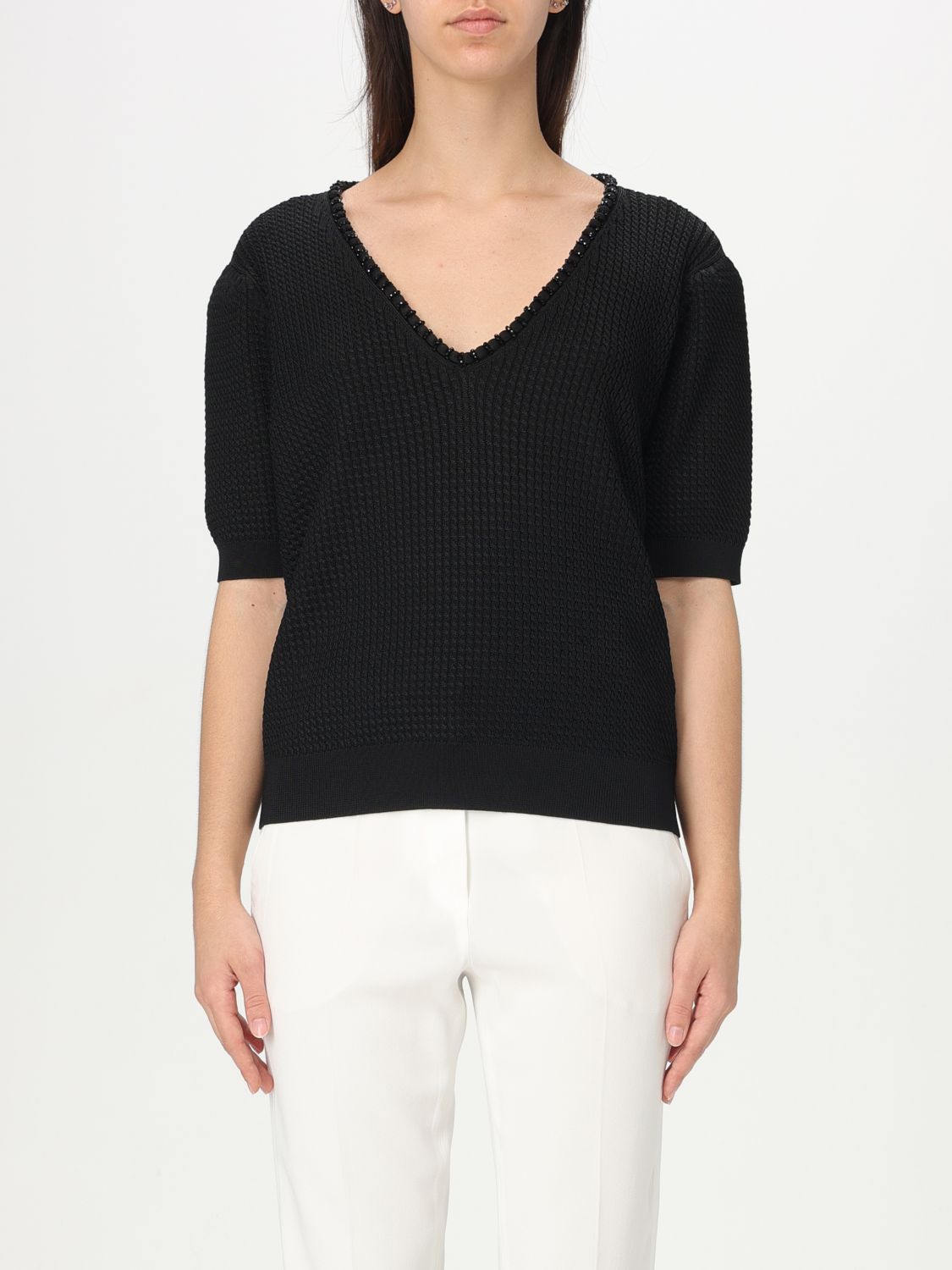 EMPORIO ARMANI SWEATER: Sweater woman Emporio Armani, Black - Img 1