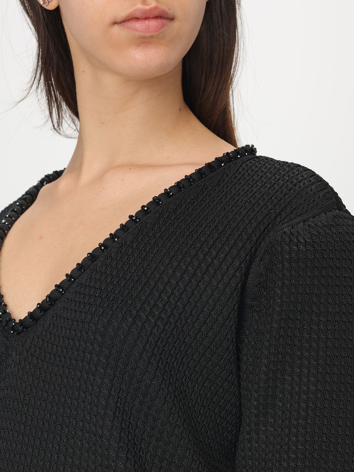 EMPORIO ARMANI SWEATER: Sweater woman Emporio Armani, Black - Img 3