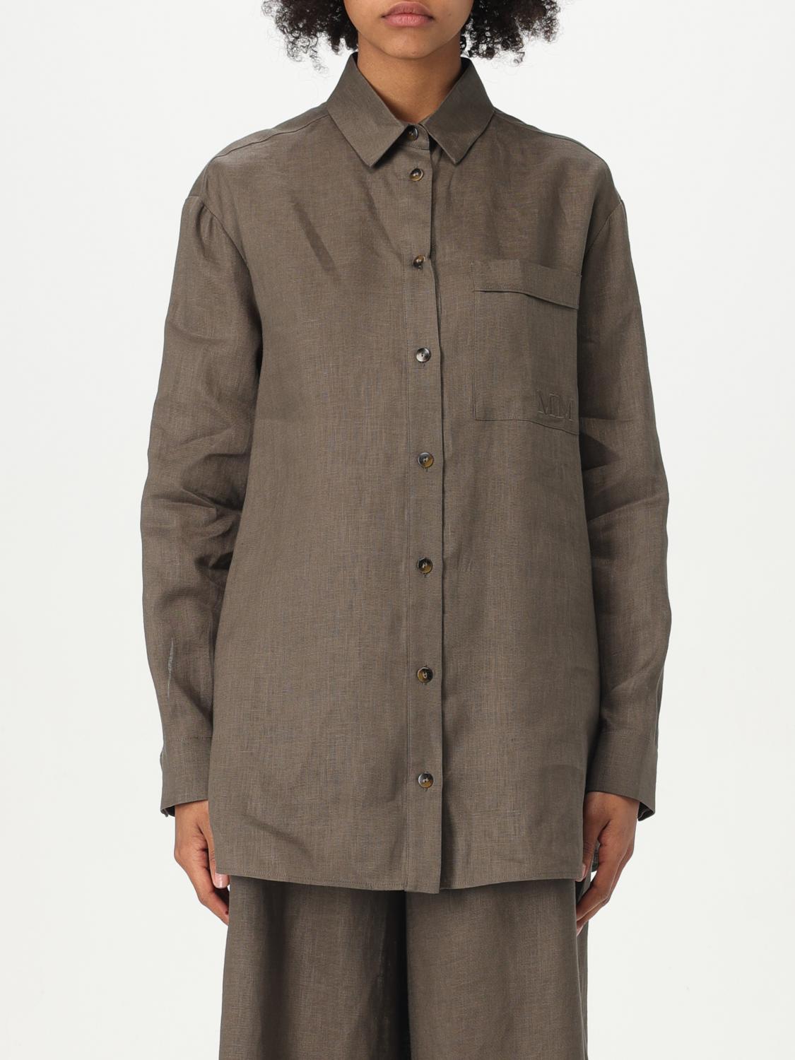 MAX MARA CAMICIA: Camicia classica Max Mara in lino , Verde - Img 1