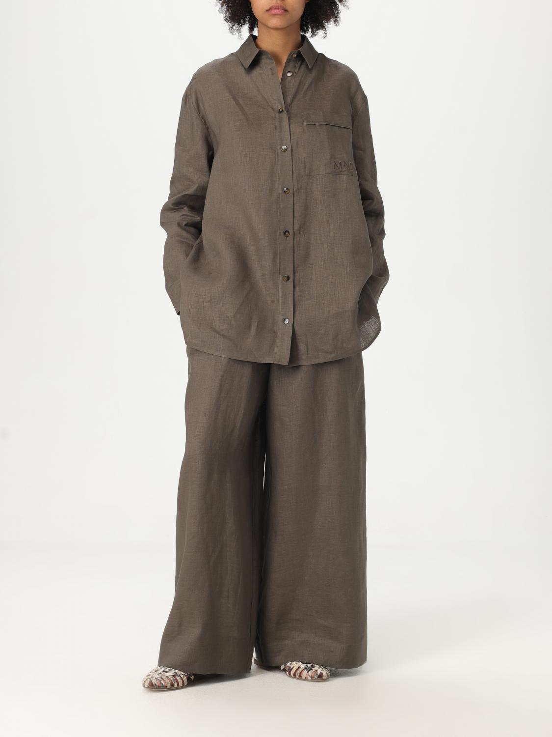 MAX MARA CAMICIA: Camicia classica Max Mara in lino , Verde - Img 2