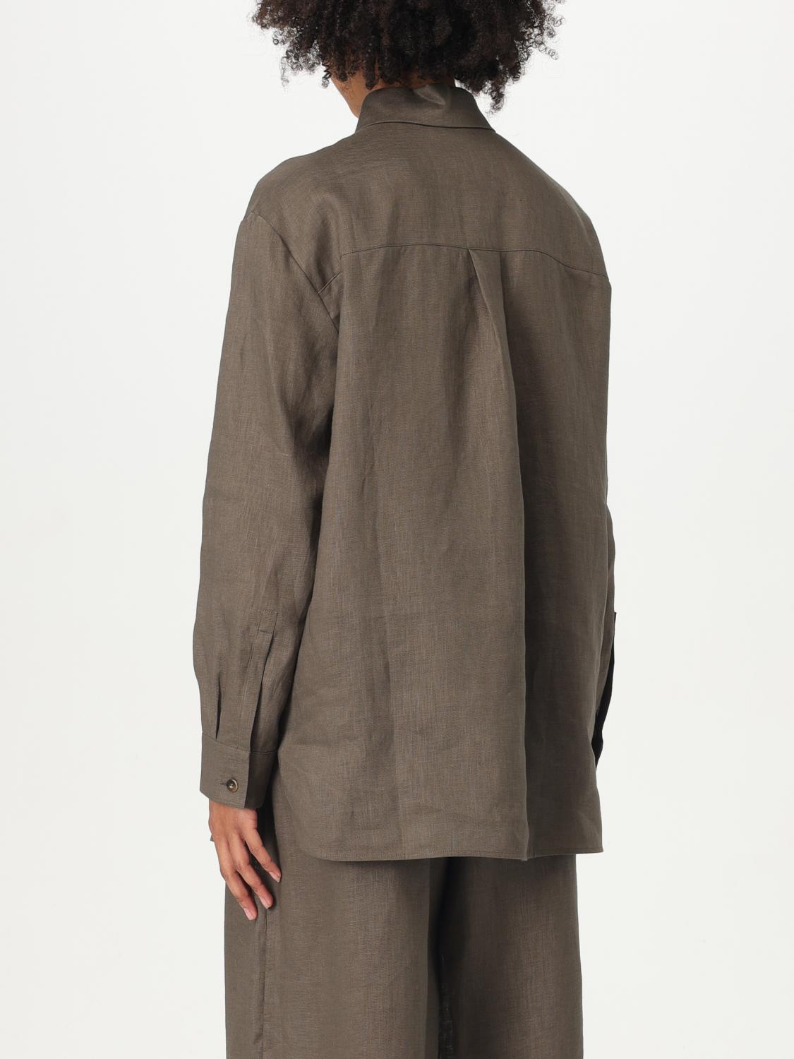 MAX MARA CAMICIA: Camicia classica Max Mara in lino , Verde - Img 3