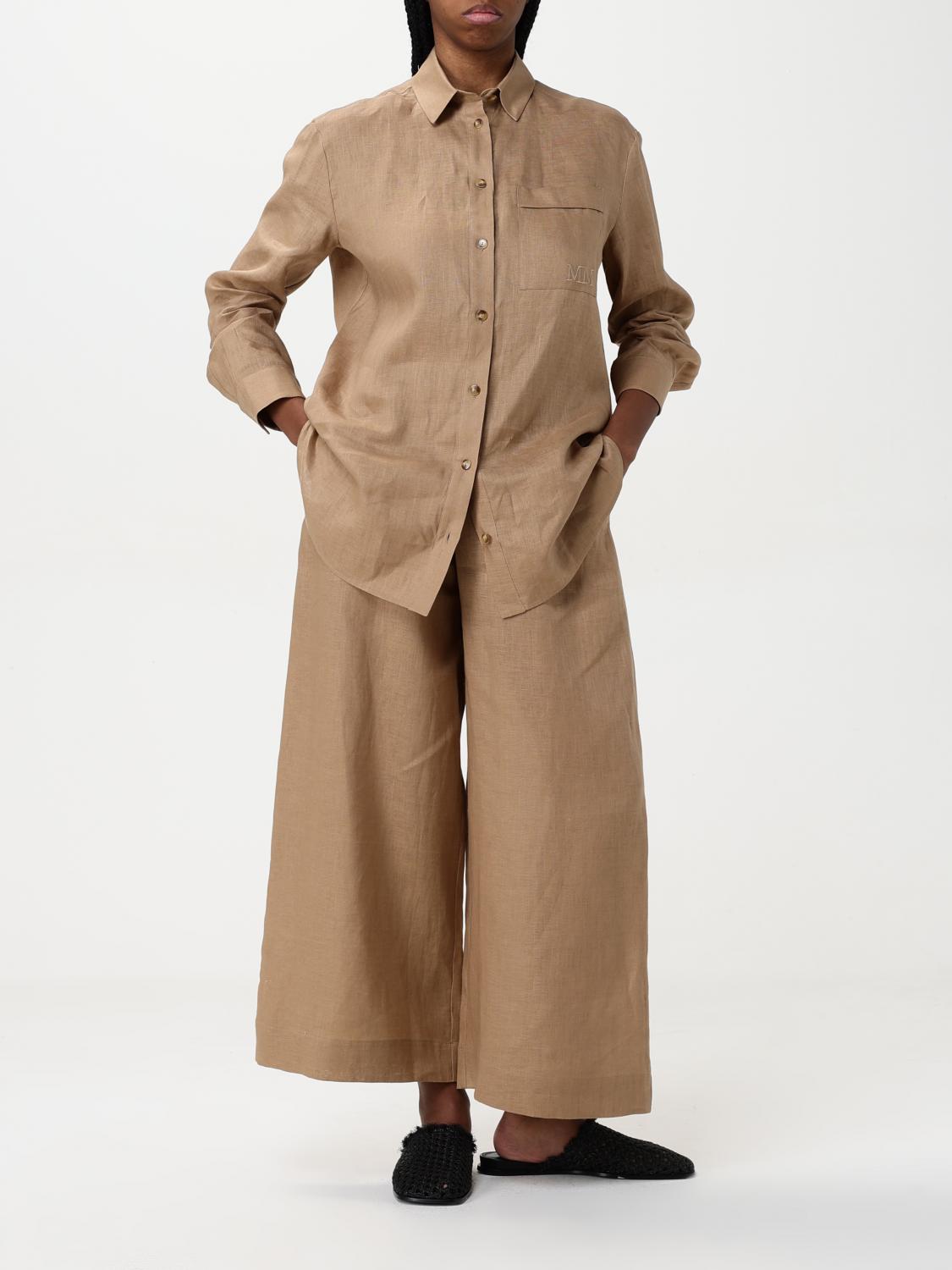 MAX MARA CAMICIA: Camicia classica Max Mara in lino , Cammello - Img 2