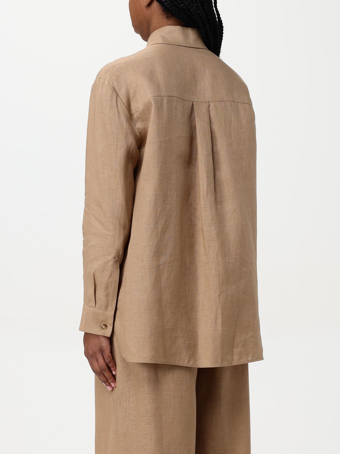 MAX MARA CAMICIA: Camicia classica Max Mara in lino , Cammello - Img 3