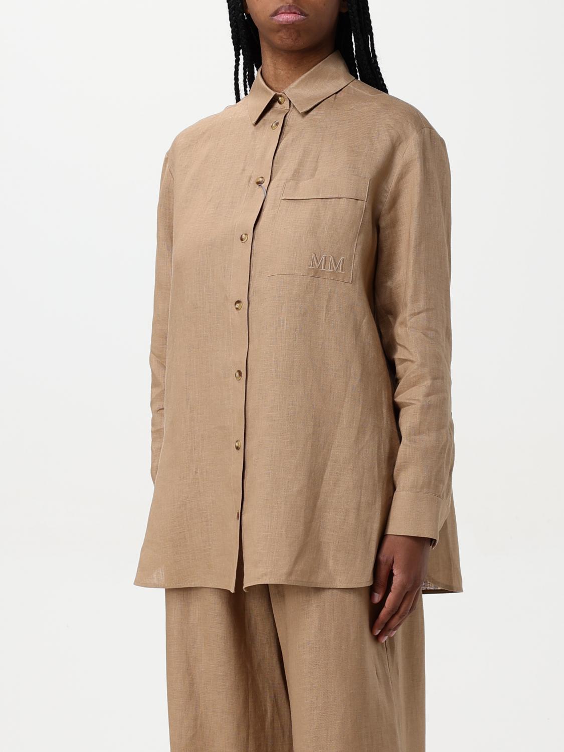 MAX MARA CAMICIA: Camicia classica Max Mara in lino , Cammello - Img 4
