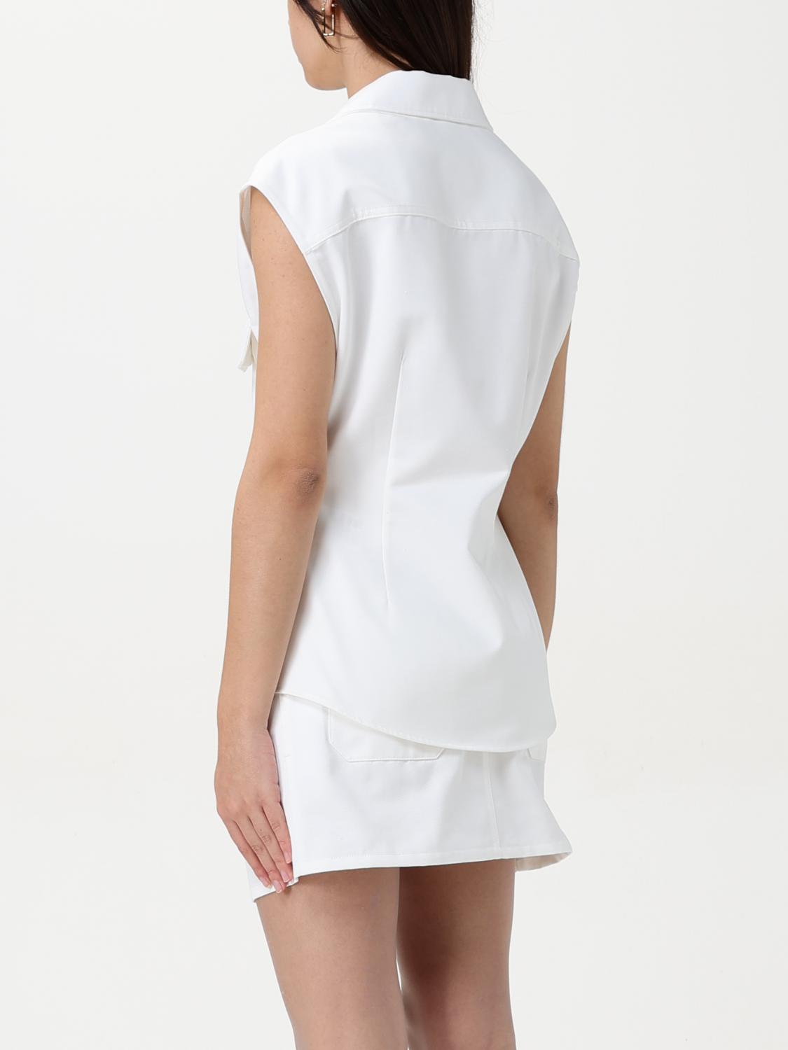 COURRÈGES CAMICIA: Camicia smanicata Courrèges in cotone , Bianco - Img 3