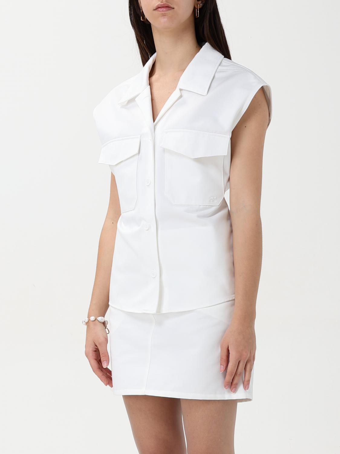 COURRÈGES CAMICIA: Camicia smanicata Courrèges in cotone , Bianco - Img 4