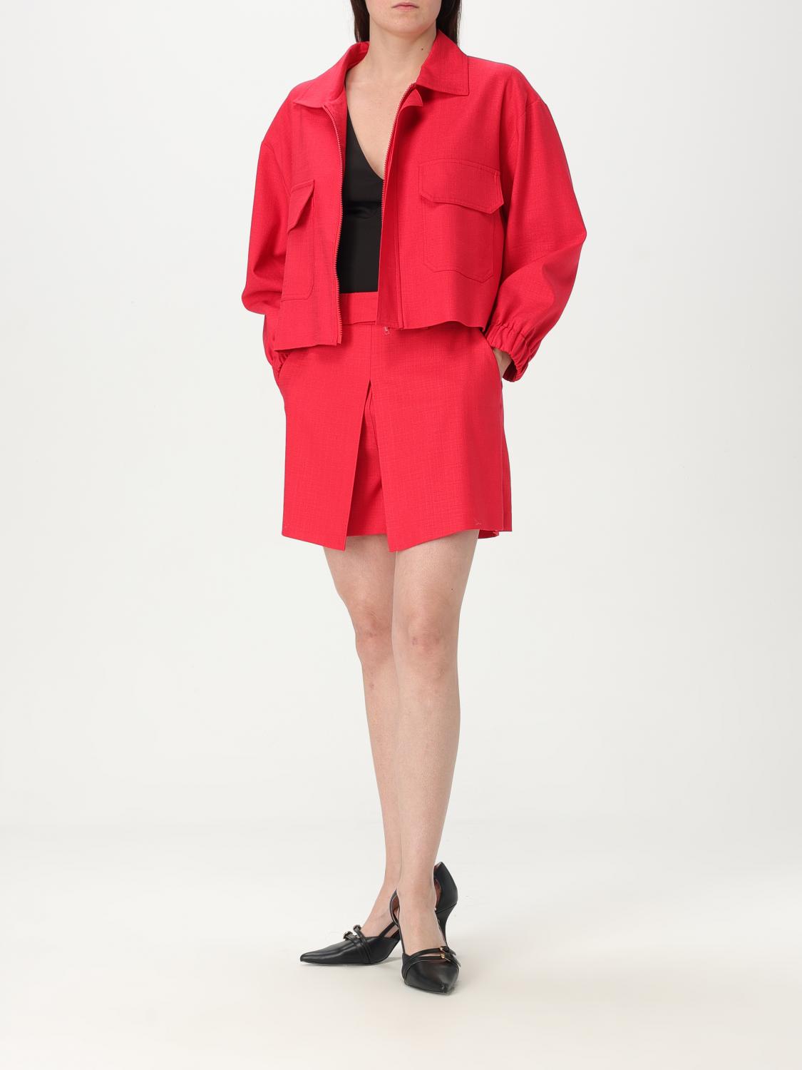 SIMONA CORSELLINI SHORTS: Simona Corsellini linen blend shorts, Red - Img 2