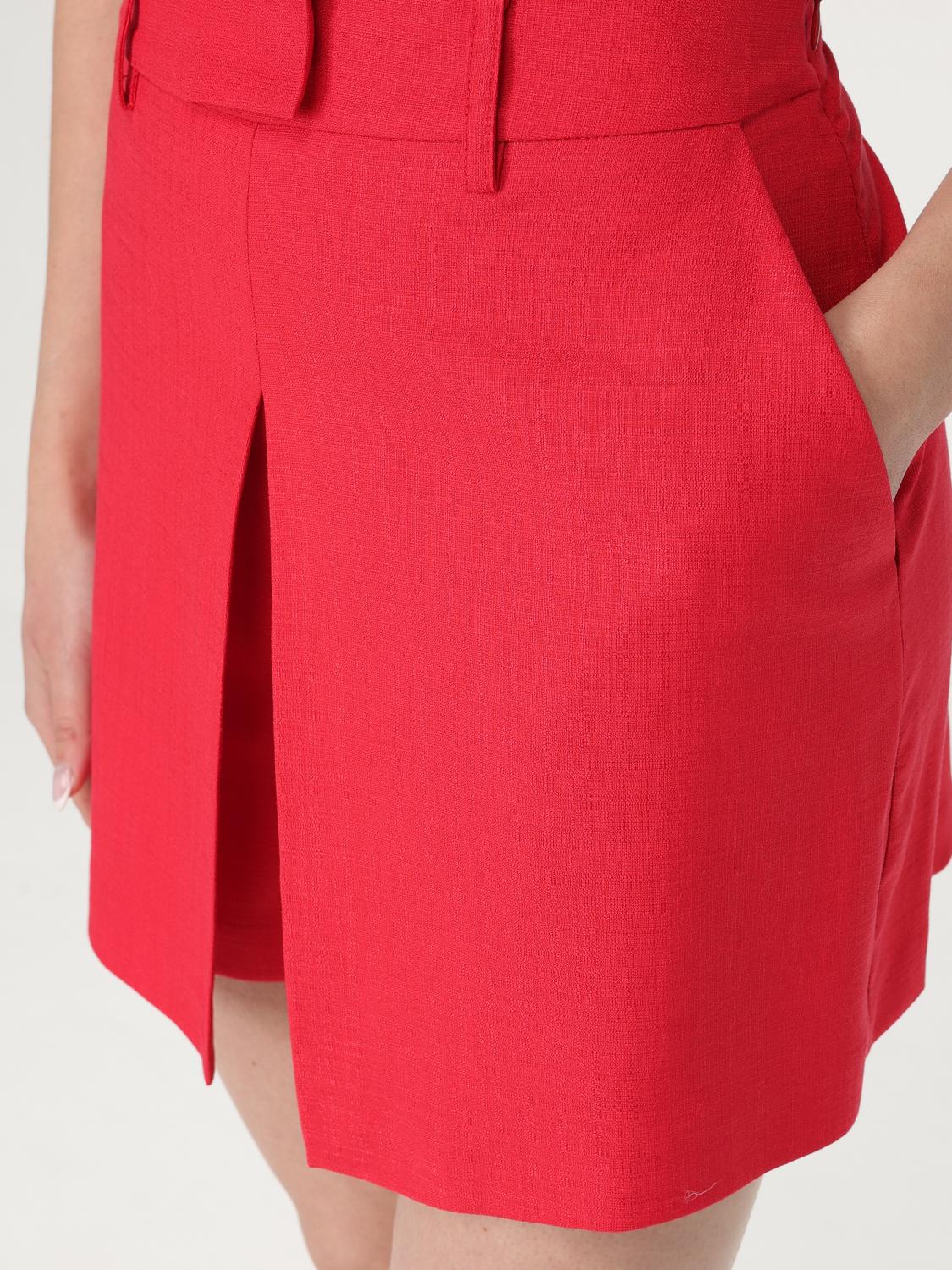 SIMONA CORSELLINI SHORTS: Simona Corsellini linen blend shorts, Red - Img 4