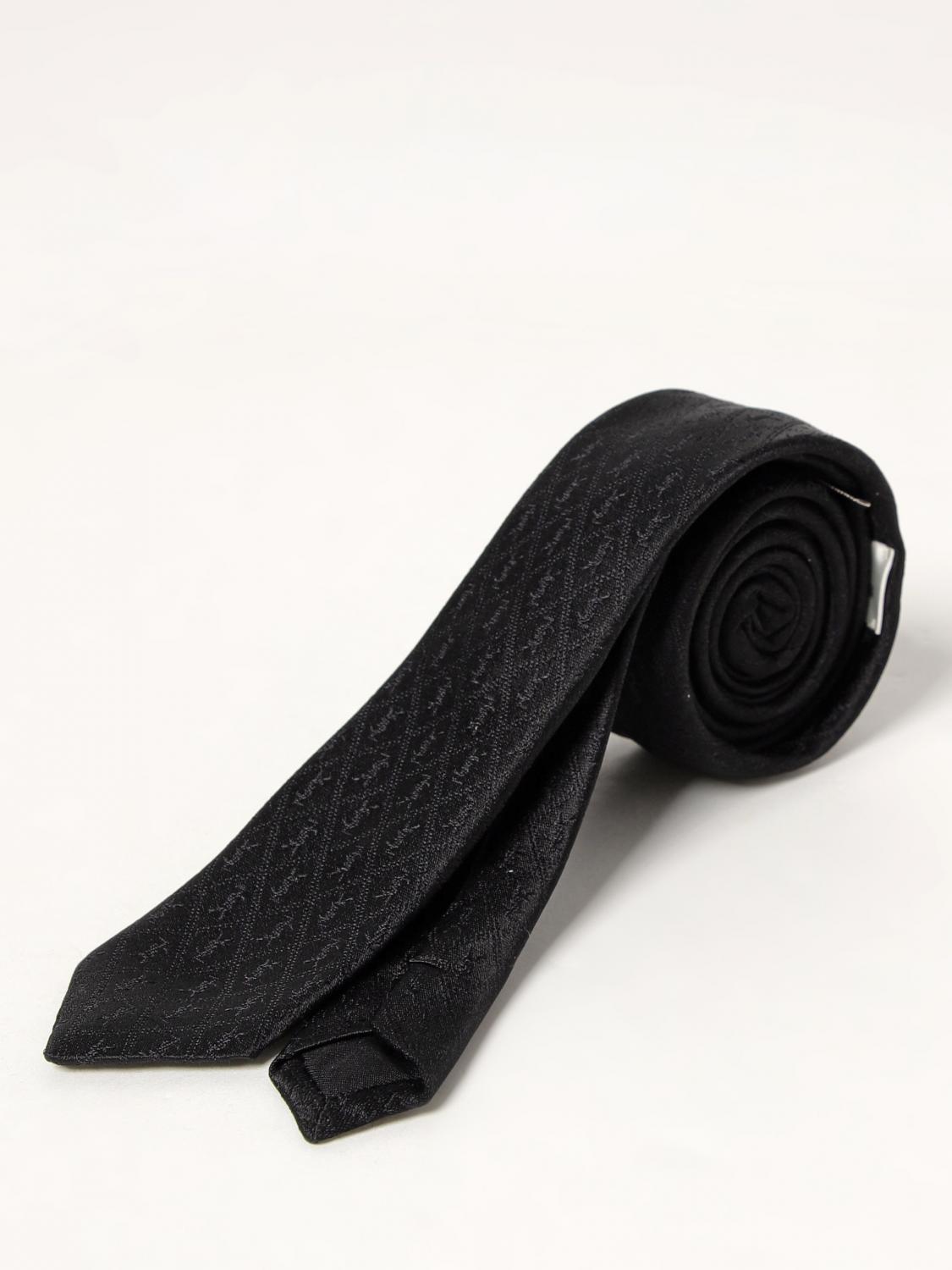 SAINT LAURENT KRAWATTE: Seidenkrawatte mit YSL Jacquard-Monogramm Saint Laurent, Schwarz - Img 1