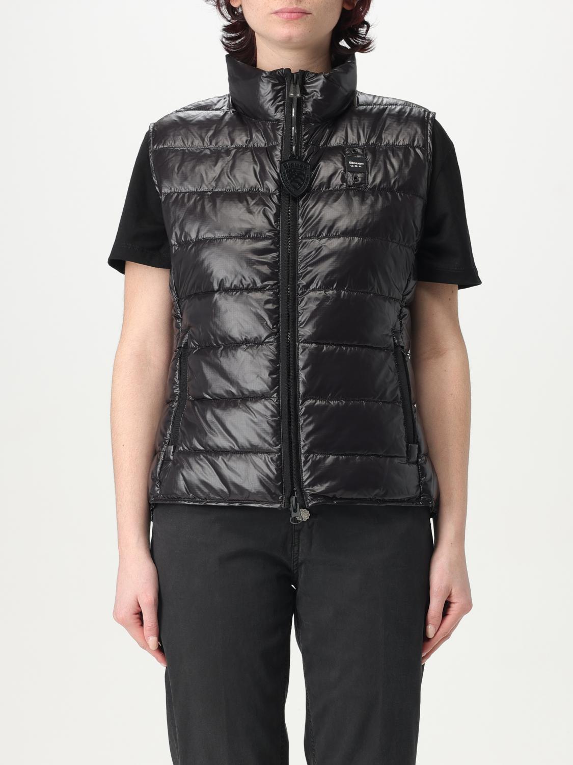 BLAUER GILET: Gilet in nylon imbottito con logo Blauer , Nero - Img 1