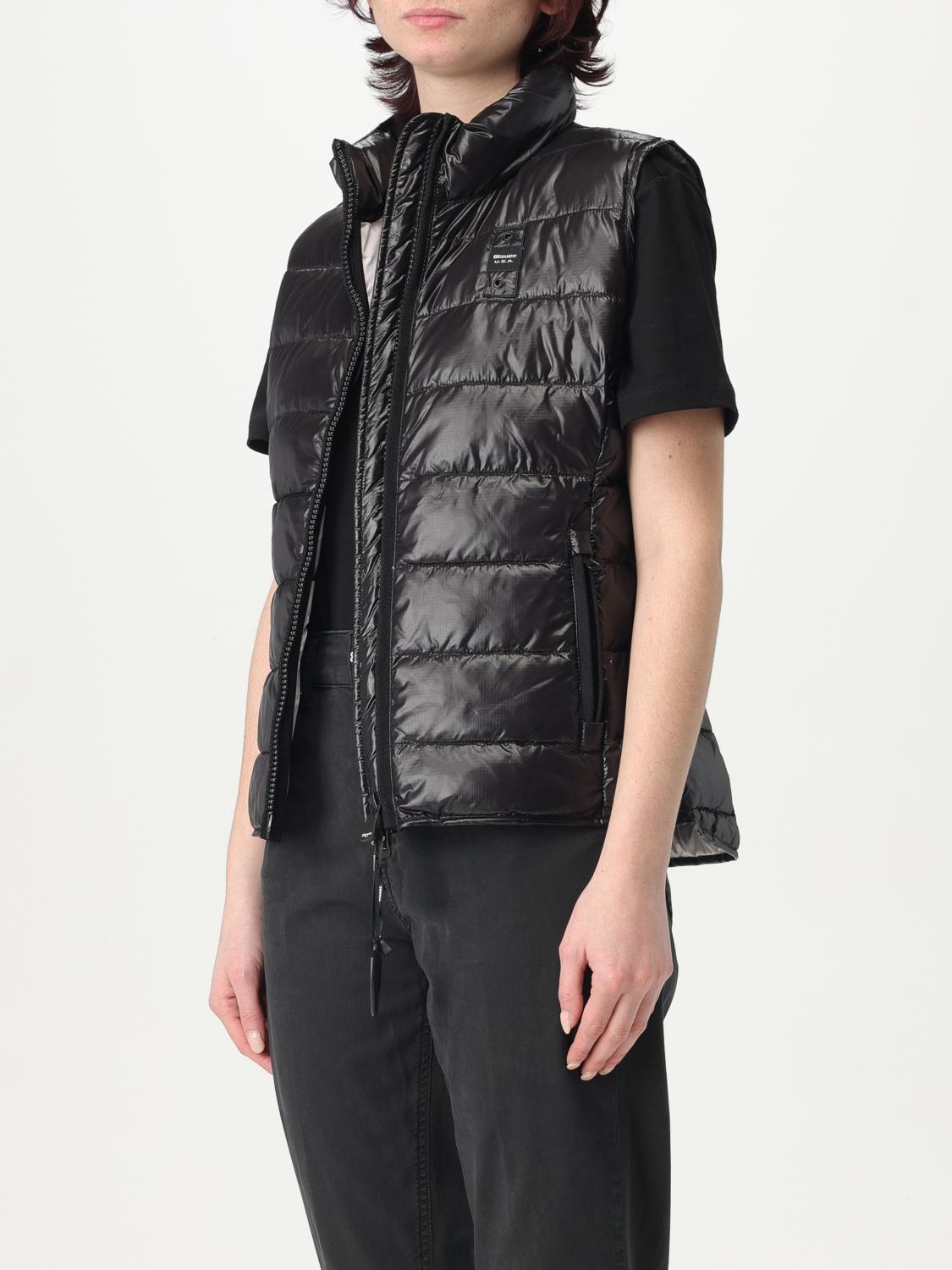 BLAUER GILET: Gilet in nylon imbottito con logo Blauer , Nero - Img 3