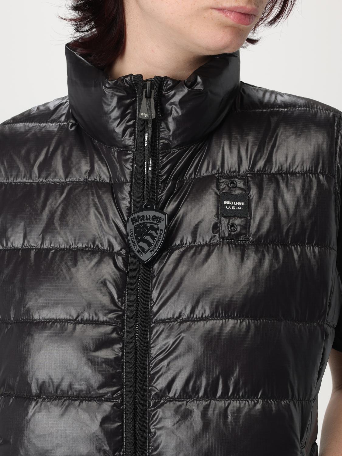 BLAUER GILET: Gilet in nylon imbottito con logo Blauer , Nero - Img 4
